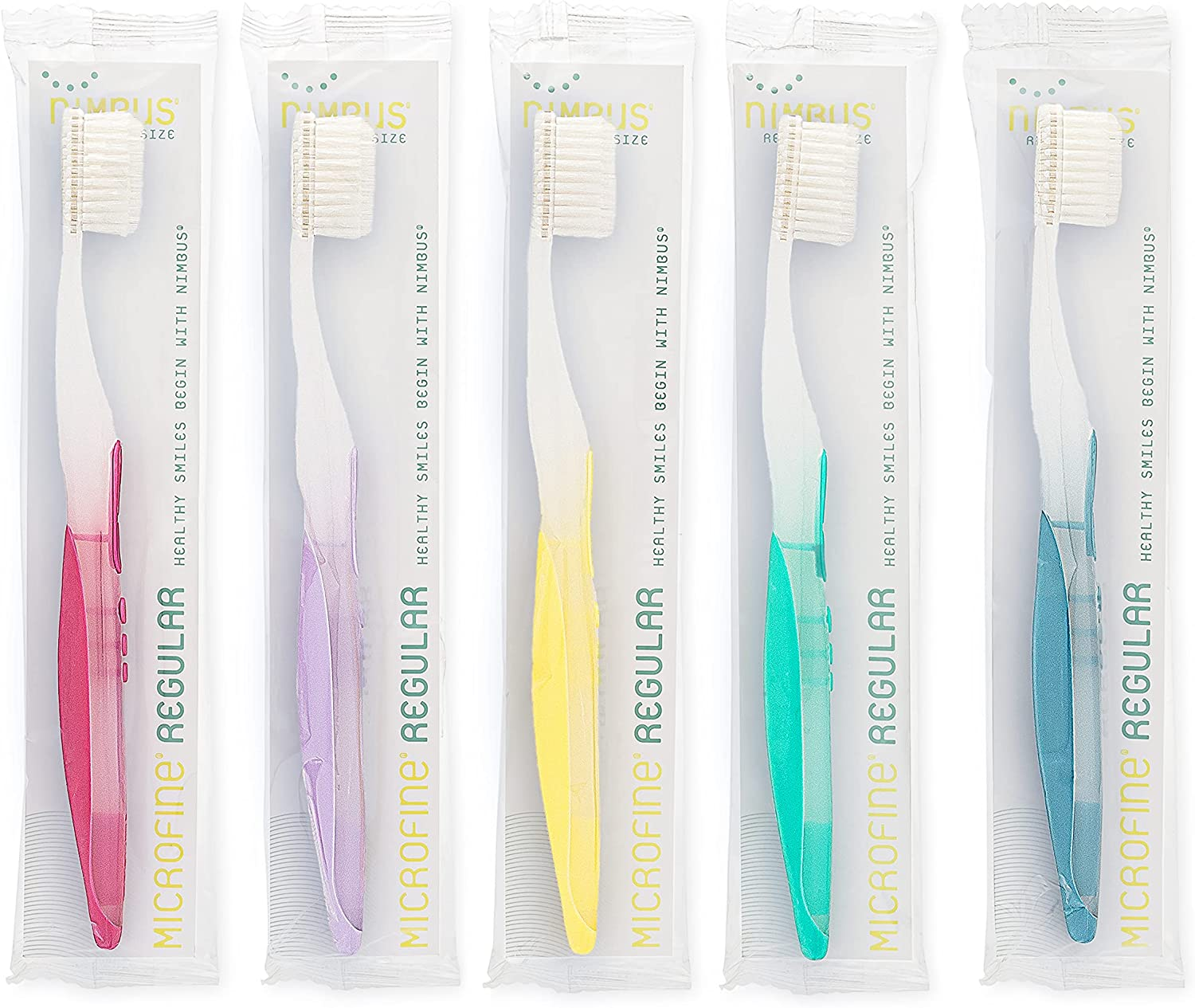 Extra Soft Toothbrushes (Regular Size Head), Periodontist Design Tapered Bristles for Sensitive Teeth & Receding Gums (5 Pack, Colors May Vary)