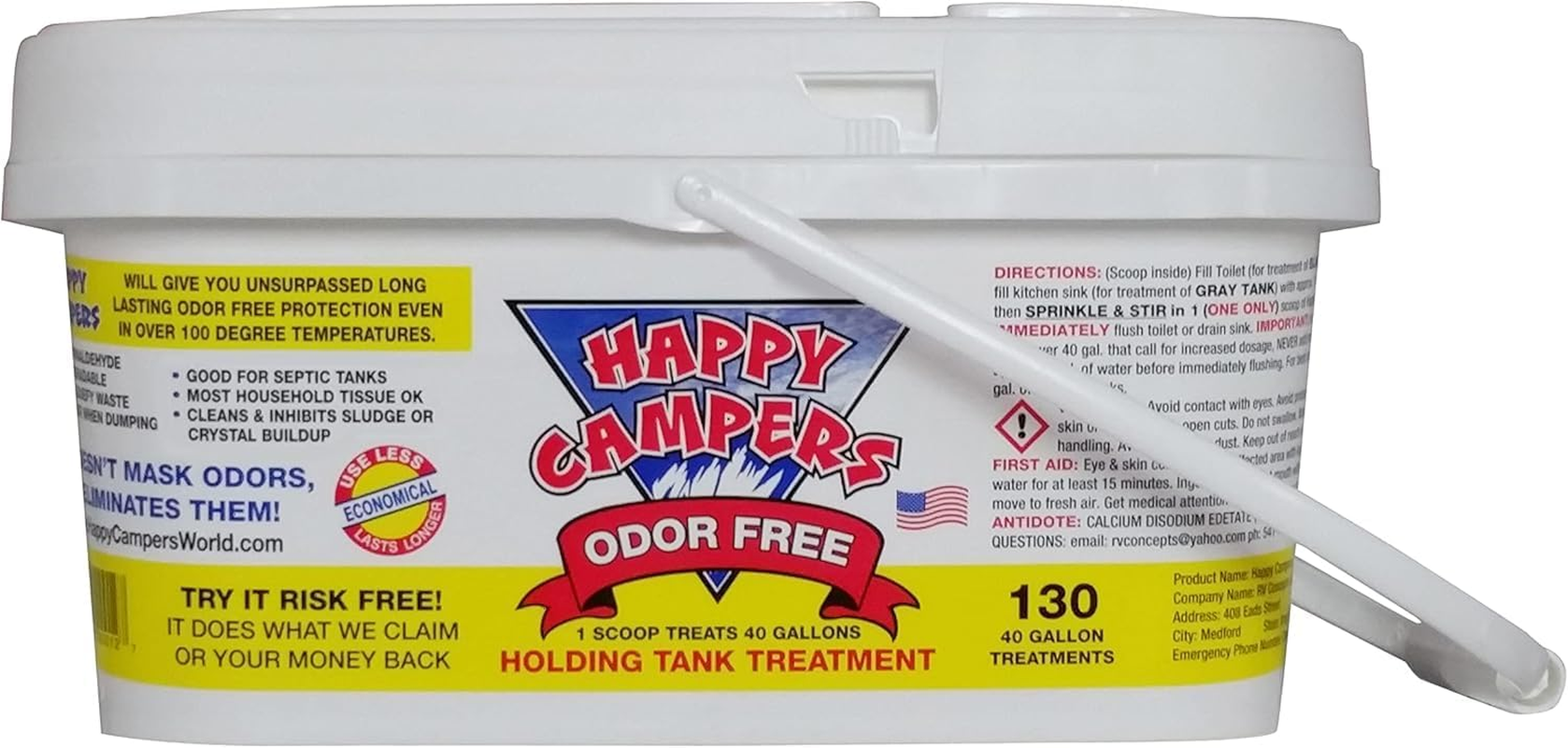 RV Toilet Treatment - Powerful Odor Control, Long-Lasting RV Tank Treatment - Prevents Clogs, Buildup, Sensor Failure - Keeps Holding Tank Clean & Healthy, Odor Free (130 Treatments)