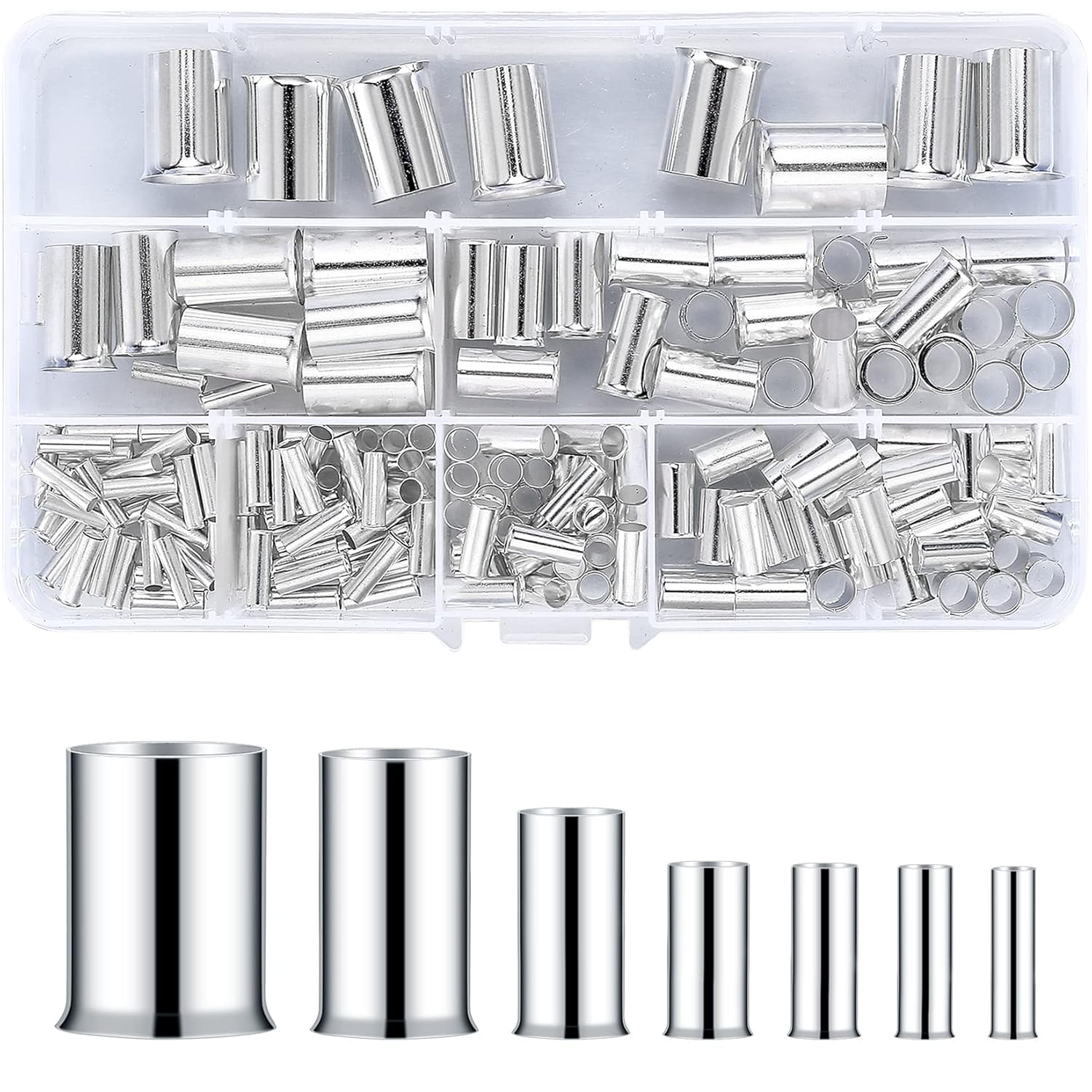 180 Pcs Wire Ferrules Kits, Wire Crimp Connector Ferrules, Silver Plated Copper Crimp Terminal Connectors, Electrical Cable Pin Cord End Terminal Sleeves Ferrules -4/6/10/16/25/35/50/70Mm²