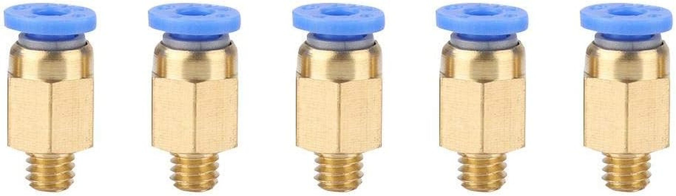 5PCS PC4 M6 Straight through Pneumatic Connector,3D Printer Accessories Joint Outer Diameter 4MM for PU Hose, Nylon Tube, Etc
