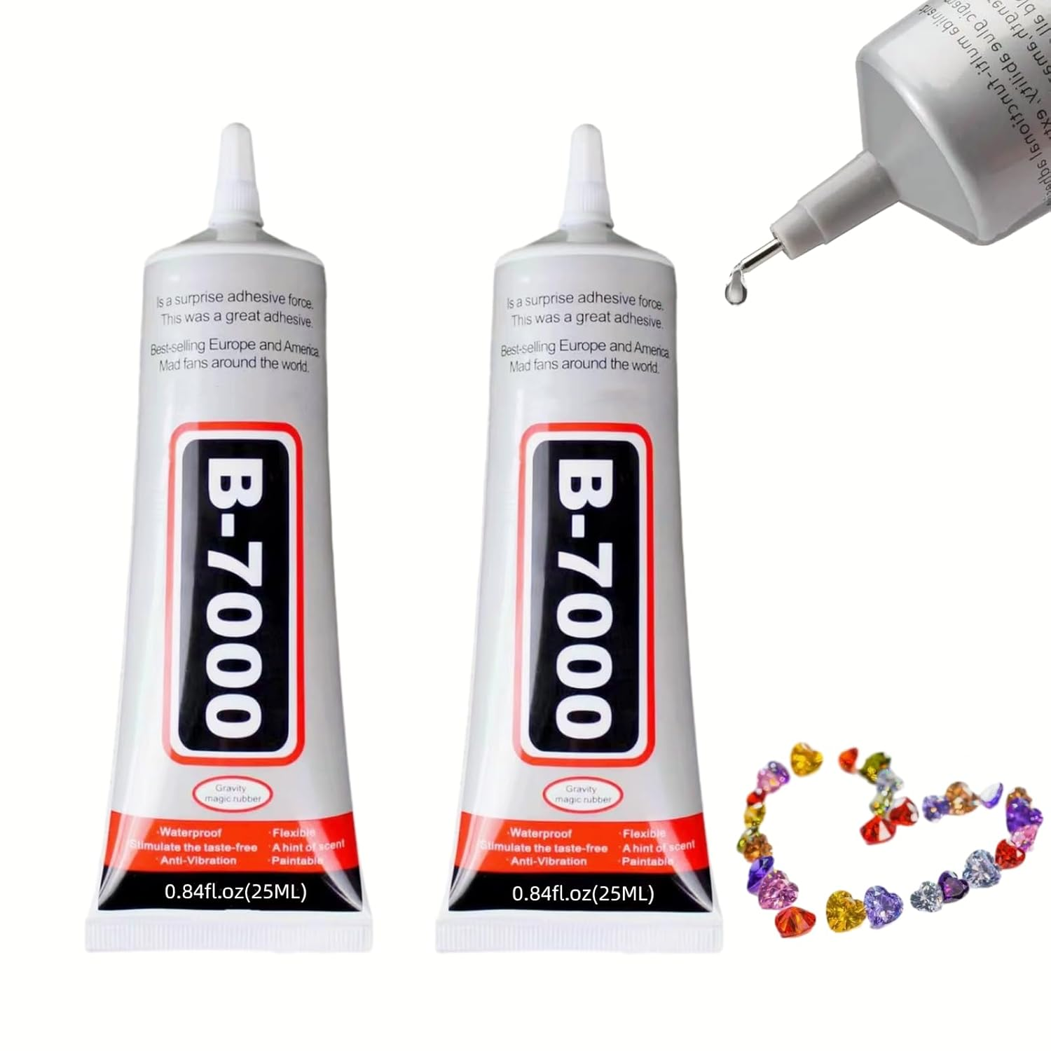 B-7000 Adhesive Multi-Function Glues,Super Glue Suitable, 1 Pack (25Ml*2)