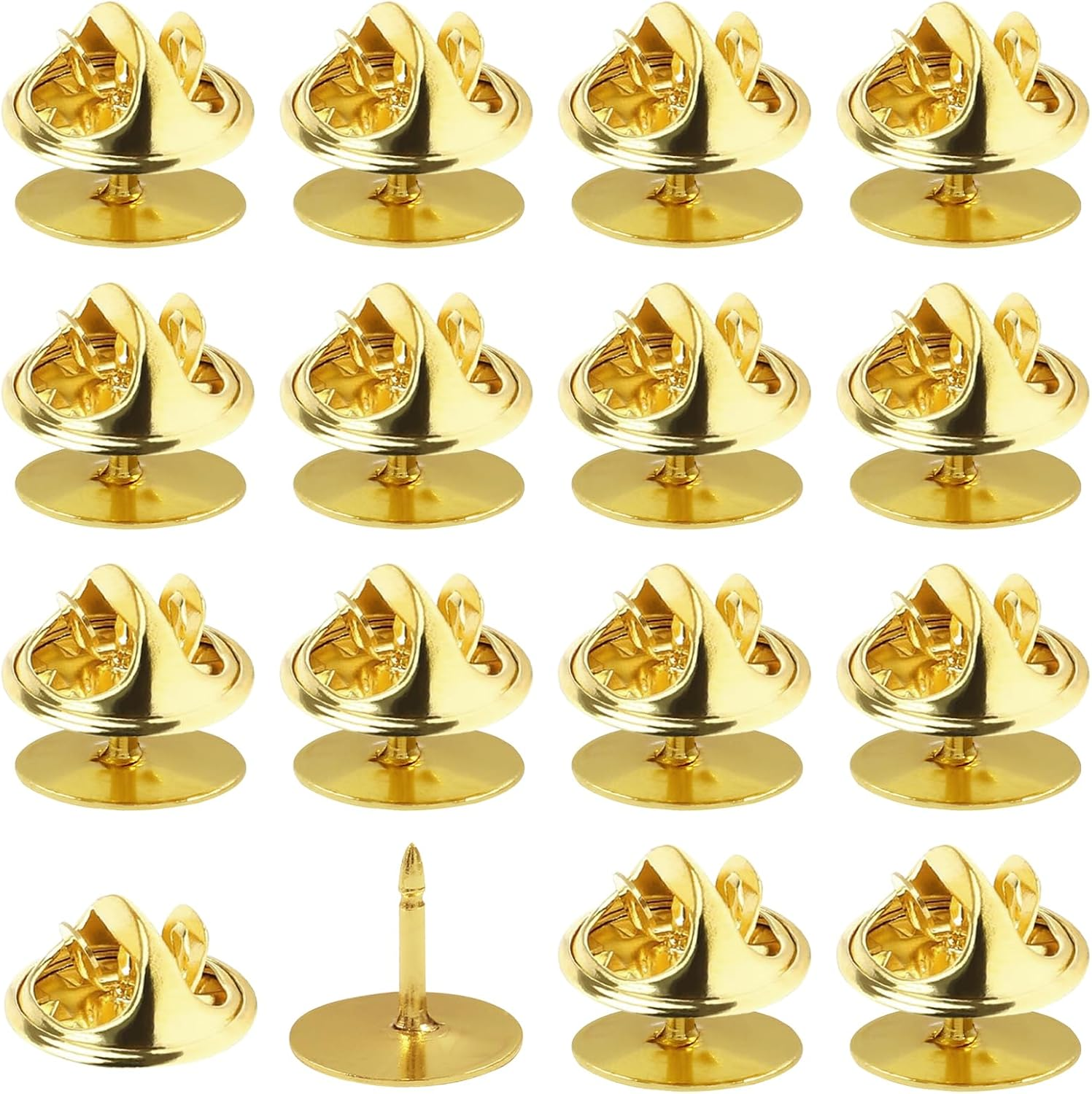 50 Pairs Pin Backs Replacement，Gold Butterfly Tie Tacks, Perfect Blank Pin Keepers for Craft Making Jewelry Making