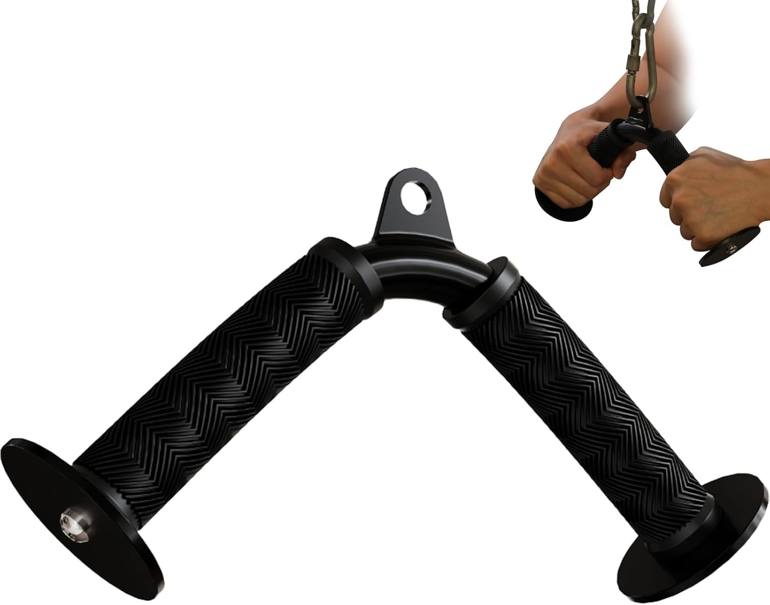 Fitarc Tricep V Bar Cable Attachment, Tricep Pull down Attachment for Home Gym Equipment, Tricep Bar Cable Attachments for Gym with Non-Slip Rubber Grips, Cable Machine Attachment