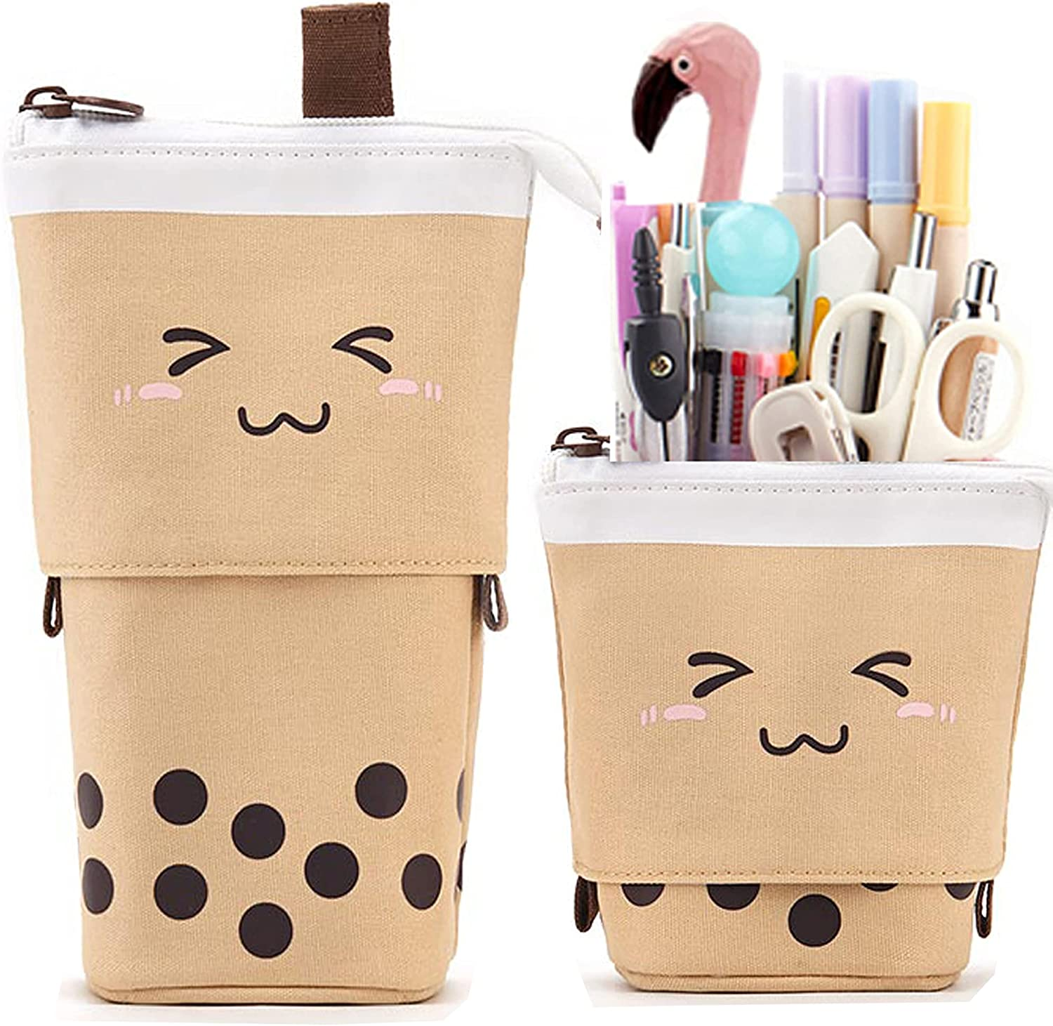 Telescopic Pencil Bag Pen Holder Pop Up Stationery Case, Stand-up Retractable Transformer Bag Standing Organizer, Great for Christmas Holiday New Year Office Bag