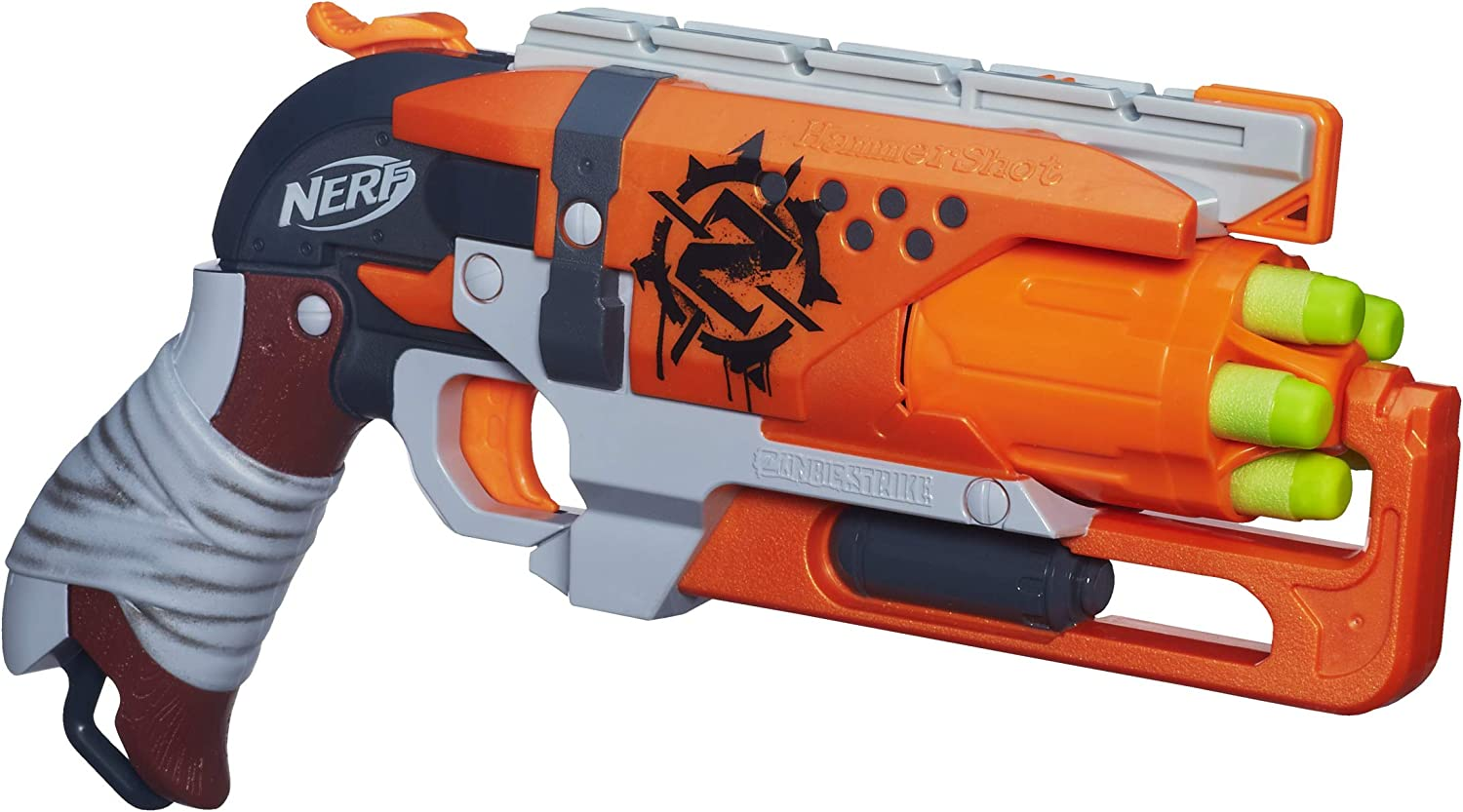 Nerf Zombie Strike Hammershot Blaster with 5 Nerf Zombie Strike