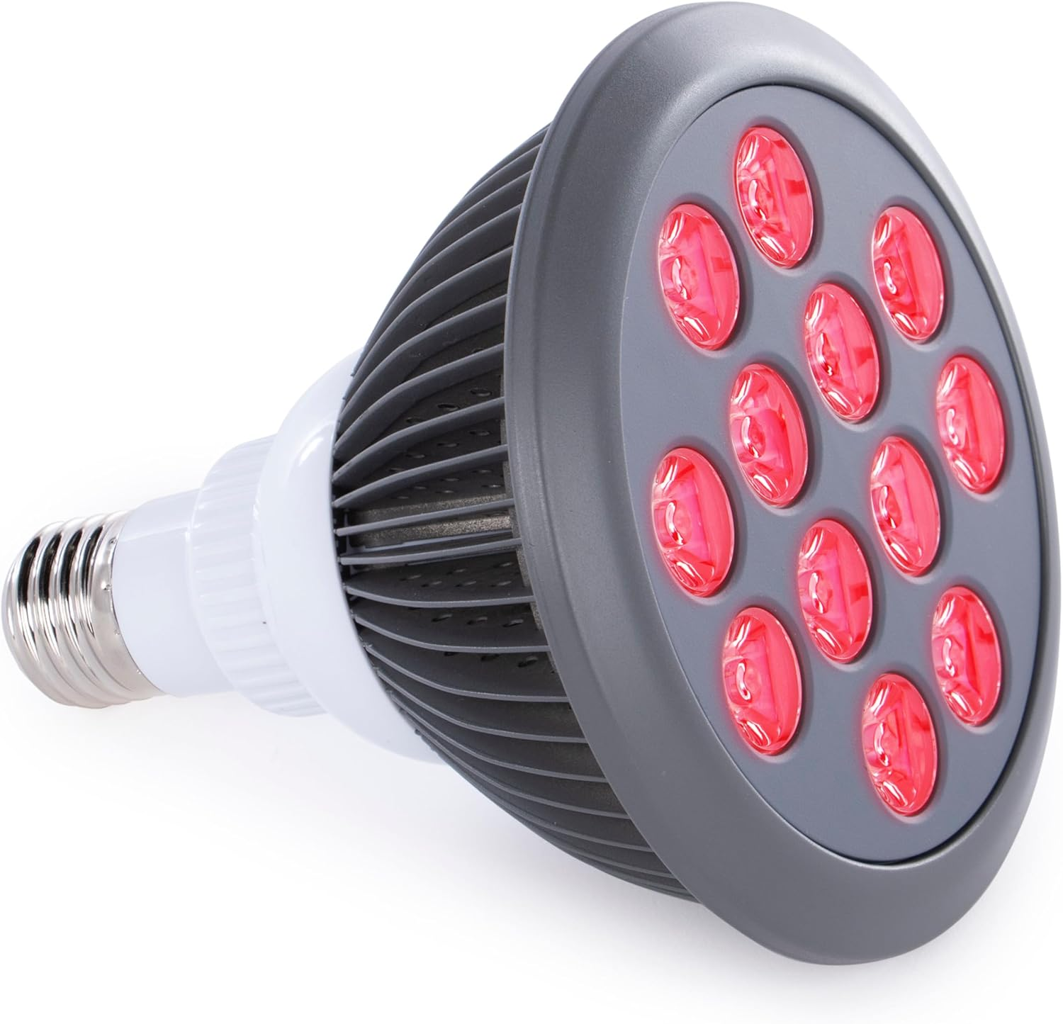 Red Light Therapy Bulb, 660Nm & 850Nm Red & near Infrared Light, 12 Dual-Chip Leds, Targeted Light Bulb with Base & Braided Power Cord for Home Wellness Routine, HG24