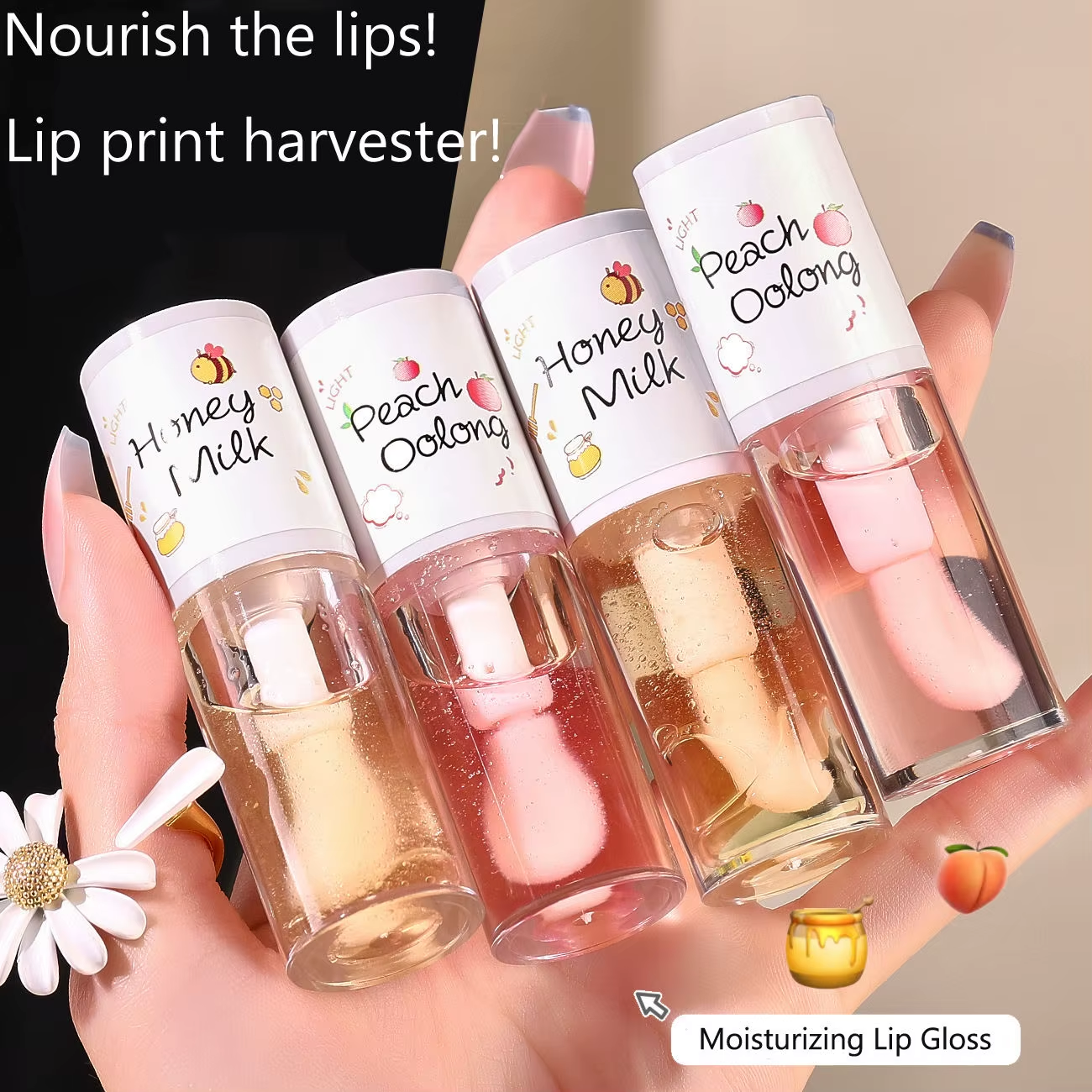 Vegan Private Label Lip Care Serum Liquid Lip Gloss Base Plumper Changing Moisturizing Glow Fruit Lip Oil