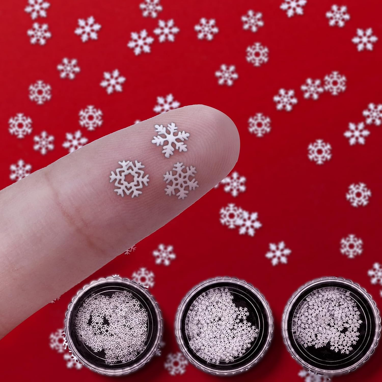 Mini Metal Snowflake for Craft 300 Pcs Christmas Winter Mini Snowflakes Crafts DIY Tiny Snowflakes Charms Little Craft Pieces for Winter Party Decor Nail Art Holiday Cards
