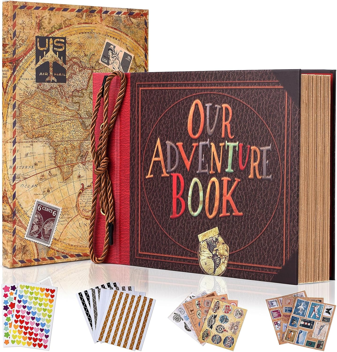 Our Adventure Book 146-Page DIY Handmade Scrapbook, Embossed Leather Cover - ... - Picture 19 of 19