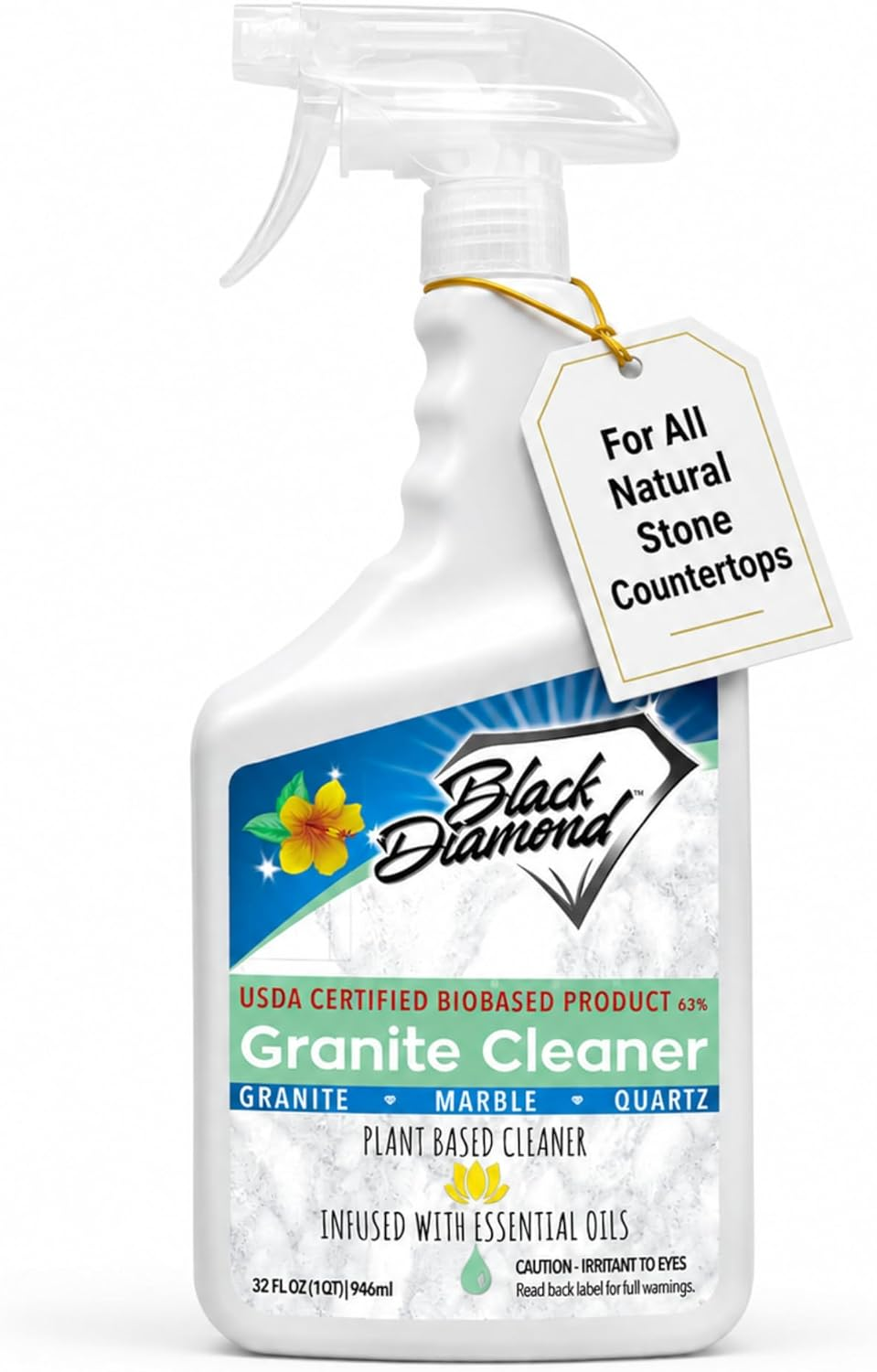 Granite Counter Cleaner: USDA Certified BIOBASED- Safe for Granite and Other Stone Countertops. Safe for Food Contact Formula to Keep Your Countertops Looking Fresh and Clean!