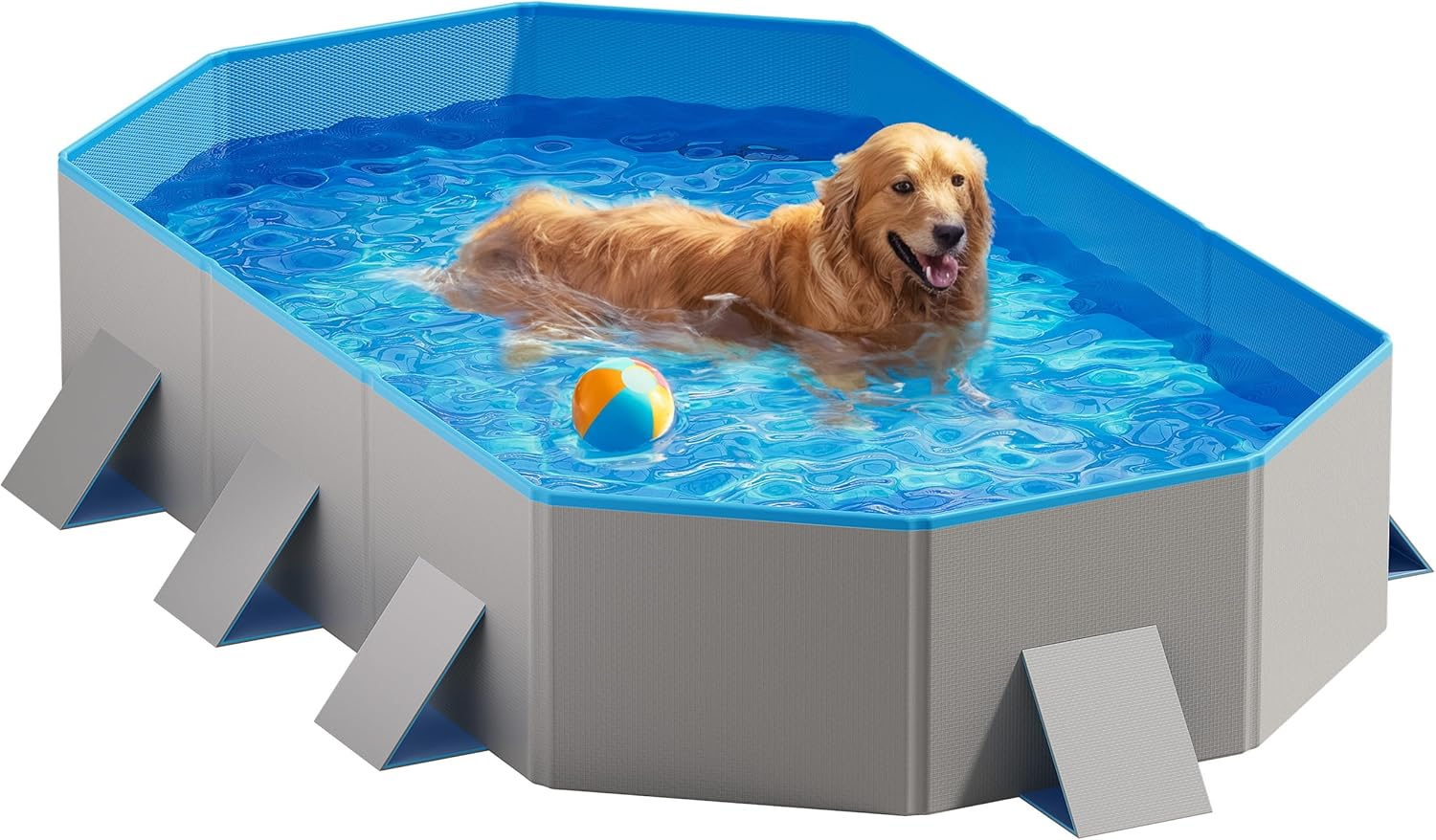 Peteast Foldable Dog Pool with Sturdy Square Design, Durable 71