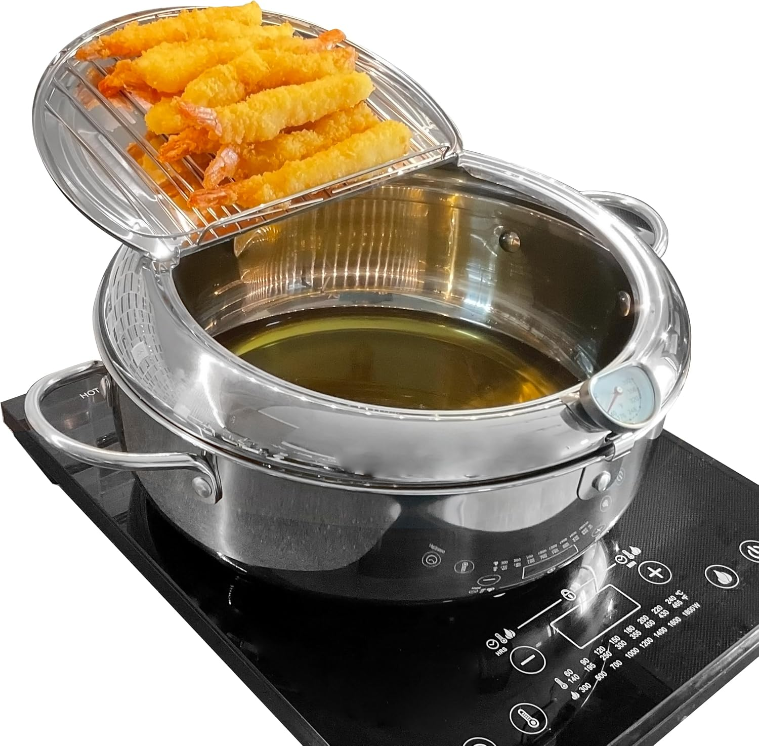 Olla para freír tempura de acero inoxidable, 11