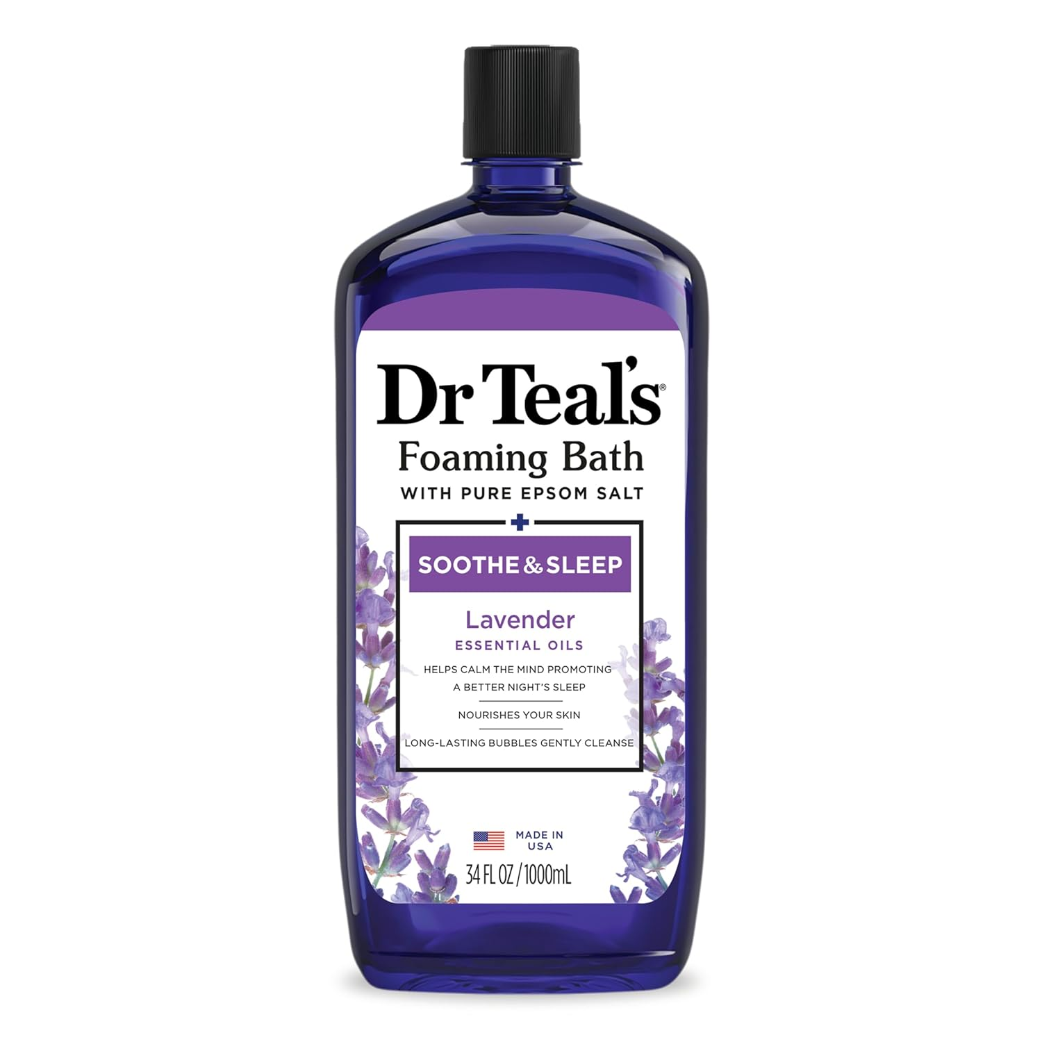 Dr Teal'S Foaming Bath with Pure Epsom Salt, Soothe & Sleep with Lavender, 34 Fl Oz