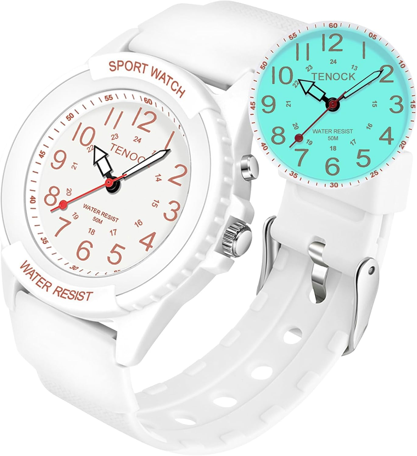 Waterproof Nurse Watch for Medical Professionals Students Women Men, Night Light, 12/24 Hour Military Time Easy to Read Dial, Second Hand Watch for Nursing Day Gifts