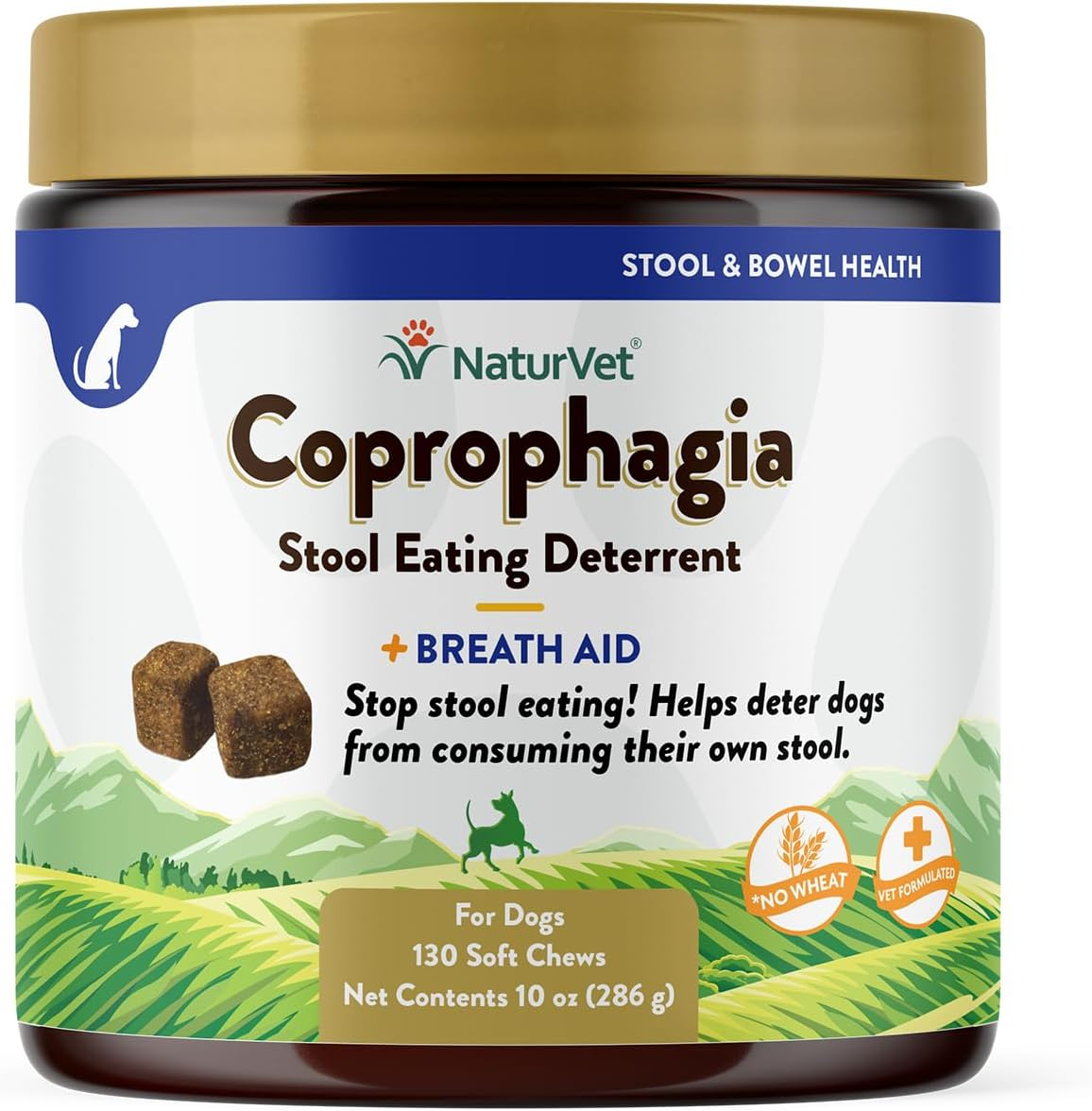 – Coprophagia Stool Eating Deterrent – Deters Dogs from Consuming Stool – No Poop Eating for Dogs - Enhanced with Breath Aid Freshener, Enzymes & Probiotics – 130 Soft Chews