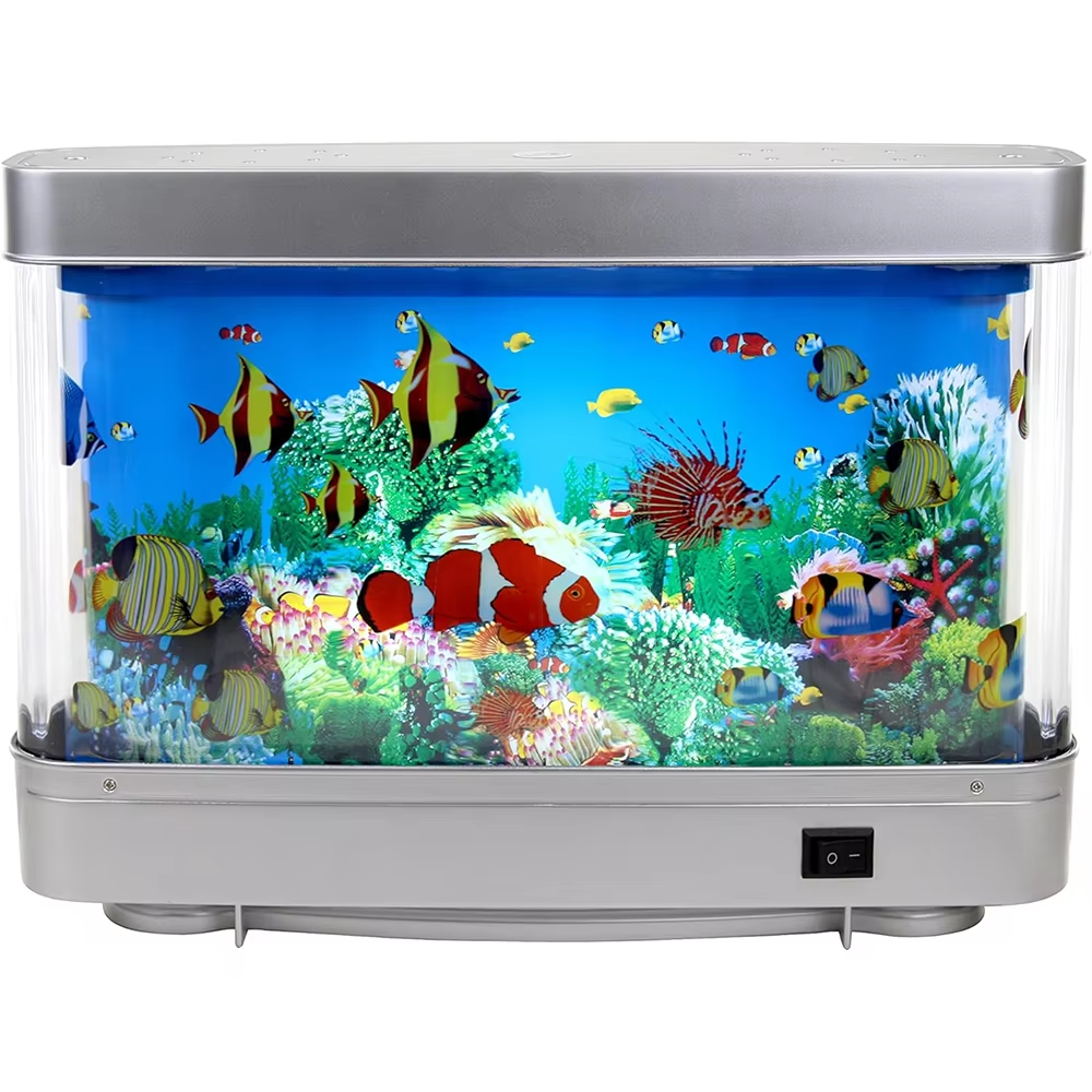 Tropical Fish Tank Lamps Artificial Aquarium Decor Virtual Ocean in Motion Night Light for Children Halloween Christmas Gift Toy