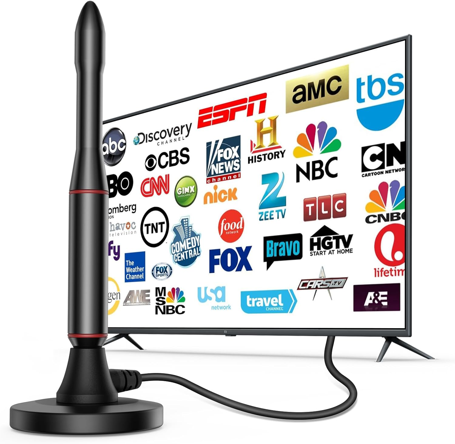 TV Antenna Indoor,650+ Miles Long Range Digital Antenna Indoor for All Tv,Antenna for Smart TV for Local Channels,Supports 4K, 1080P