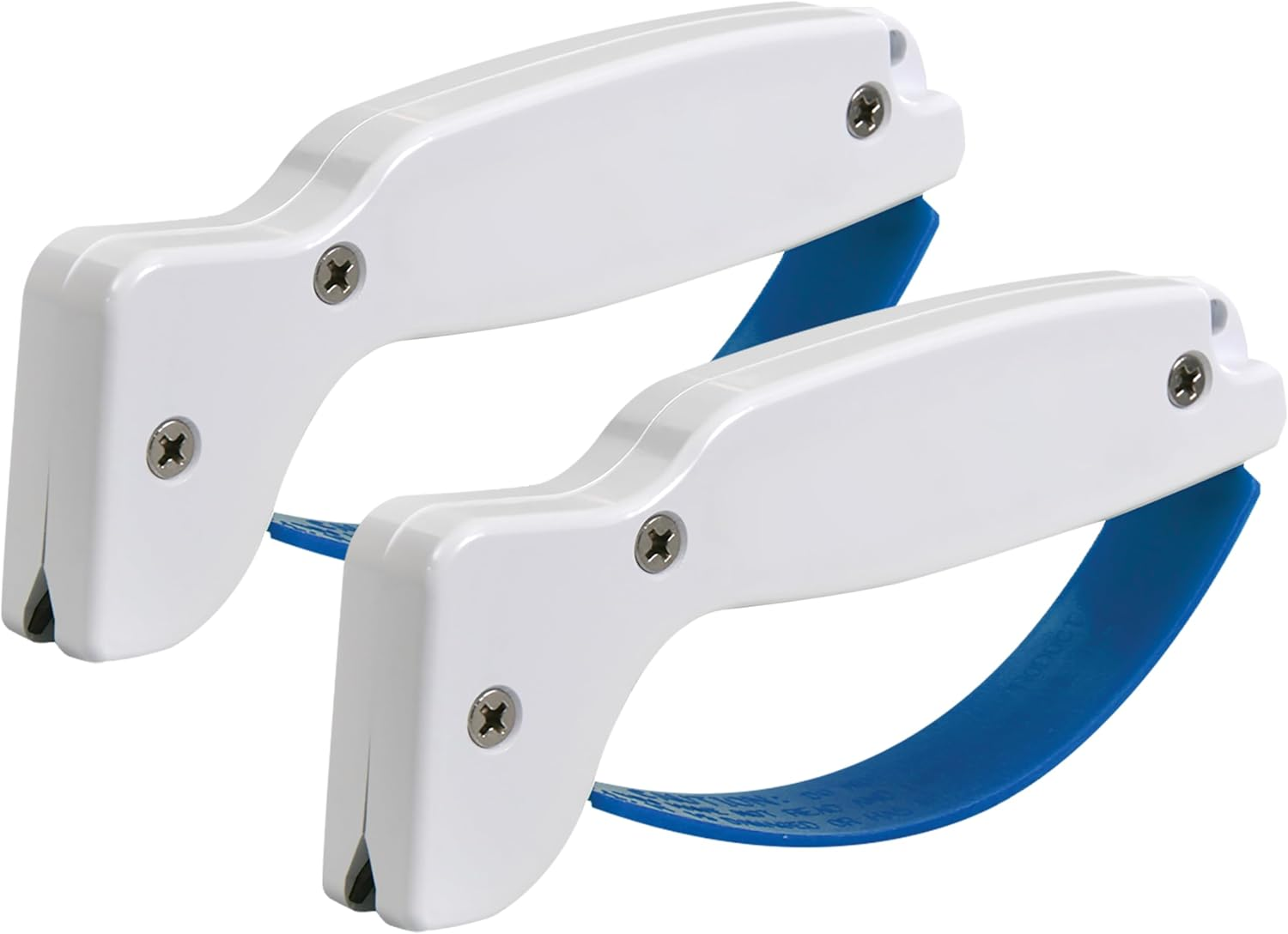 Hand-Held Carbide Blade Sharpener, Kitchen Knife and Chef Knife Sharpener, Professional Chef Grade Sharpening Tool, Restore and Hone Straight & Serrated Knives, 2-Pack, White