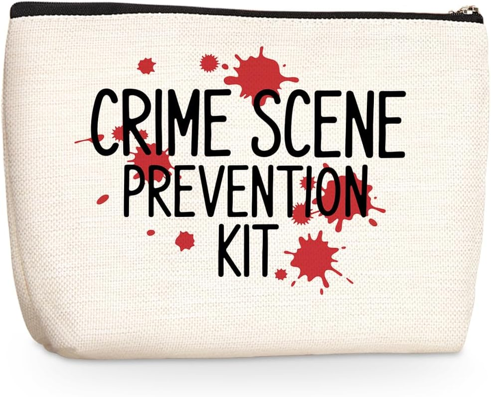 Crime Scene Makeup Bag, Travel Makeup Case Cosmetic Bags for Women | Scene Portable Pouch Purse Travel Essentials Toiletries Accessories, Christmas Birthday Gifts for Women