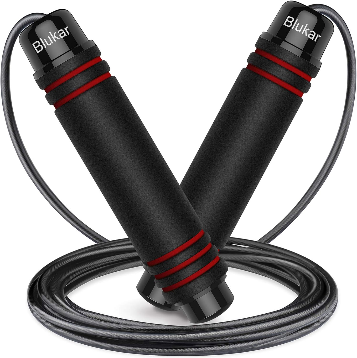 Jump Rope, Speed Skipping Jumping Rope Tangle-free Adjustable with Rapid Ball Bearings & Soft Foam Handle for Fitness Workouts Fat Burning Exercises Boxing - Length Adjuster Included -3M