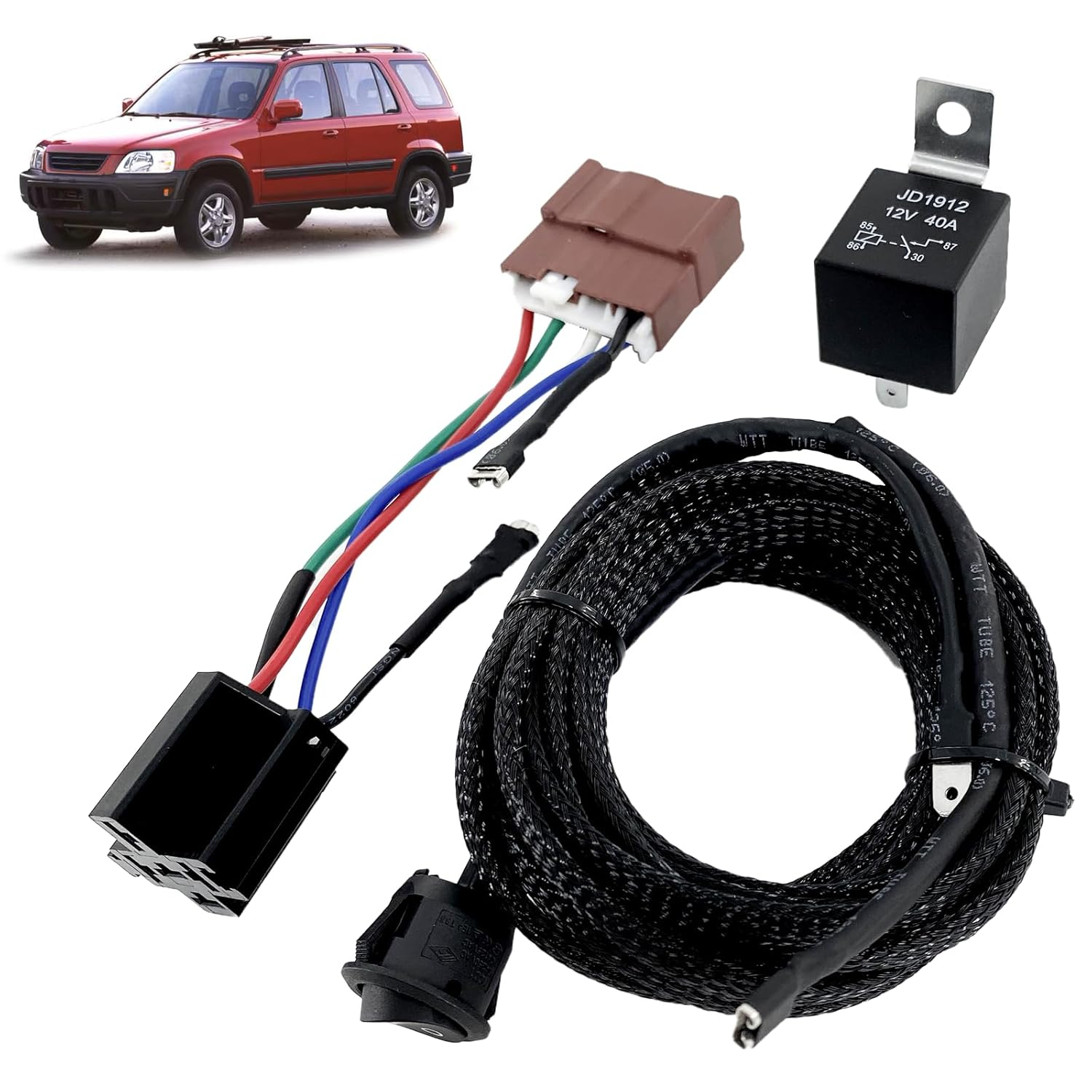 Main Relay Conversion Kit with Kill Switch Fit for Honda Civic 1992-2001,CRV 1997-2001, Integra 1994-2001, Accord 1990-2002, Prelude 1992-2001