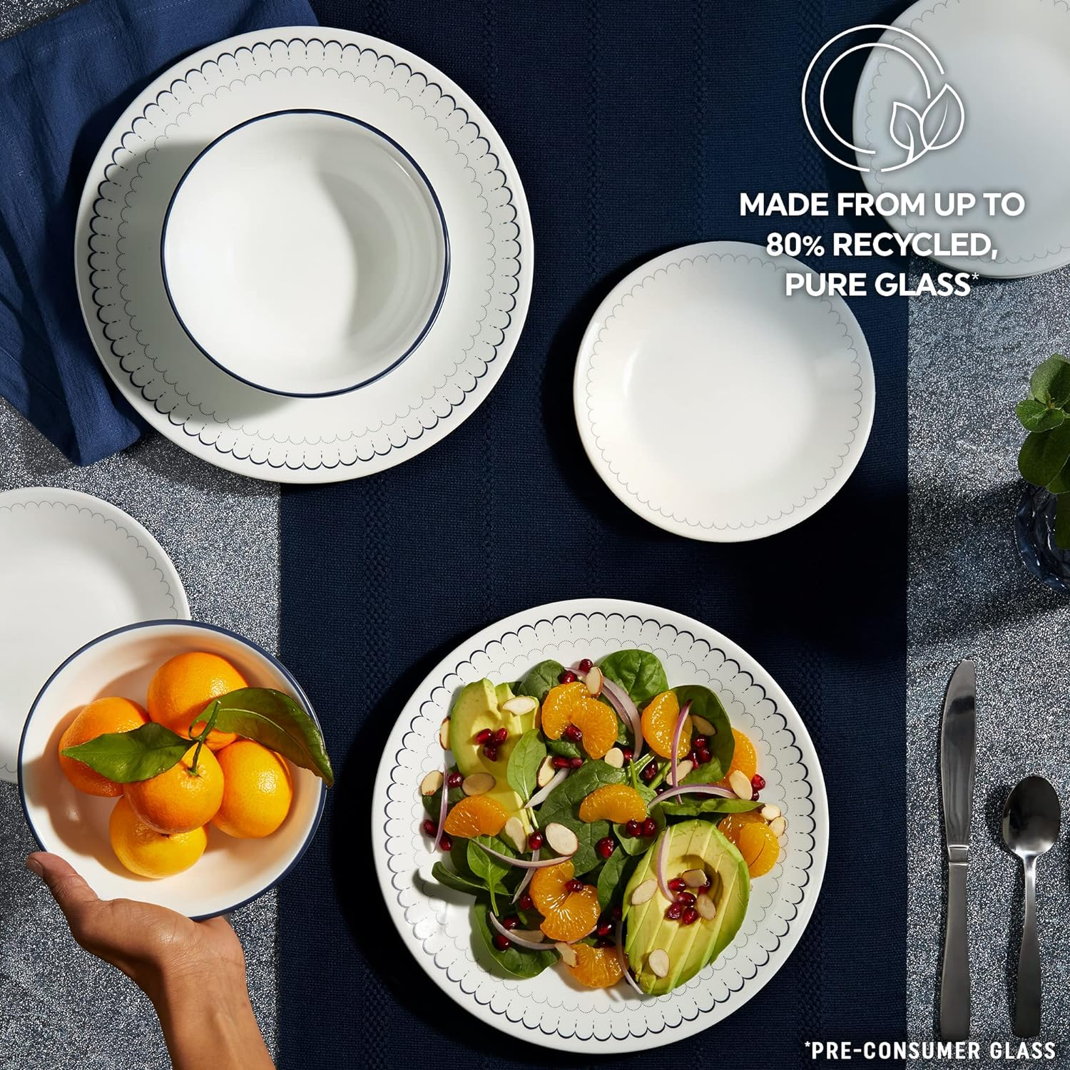 Corelle Vitrelle Dinnerware Set, Caspin Lace (18-Piece Set) - Picture 7 of 13