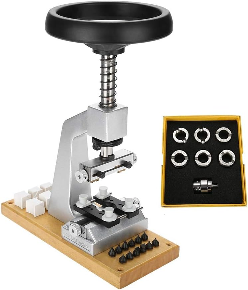 Watch Case Opener, 5700 Bench Wristwatch Back Opener with 6 Dies Accessories Watchmaker Repair