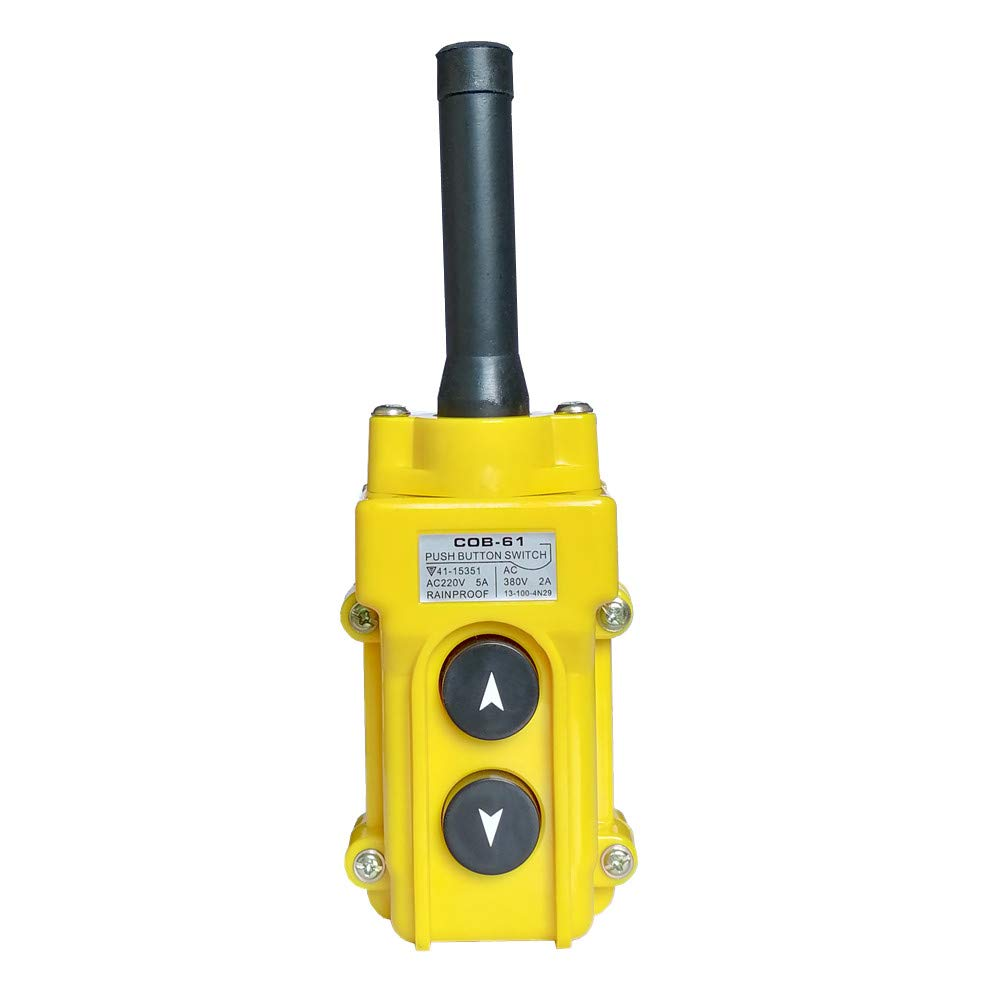 COB-61 Hoist Crane Push Button Switch – Rainproof Pendant Control For Up/Down Crane Remote