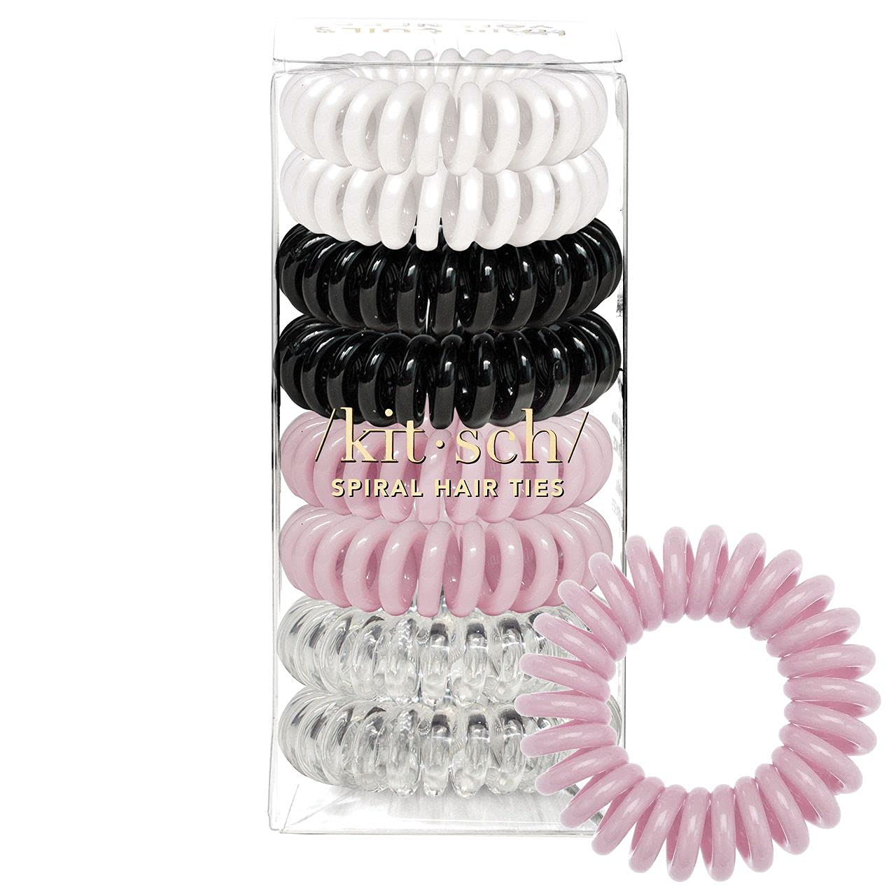 8PCS Spiral No-Crease Hair Ties for Women