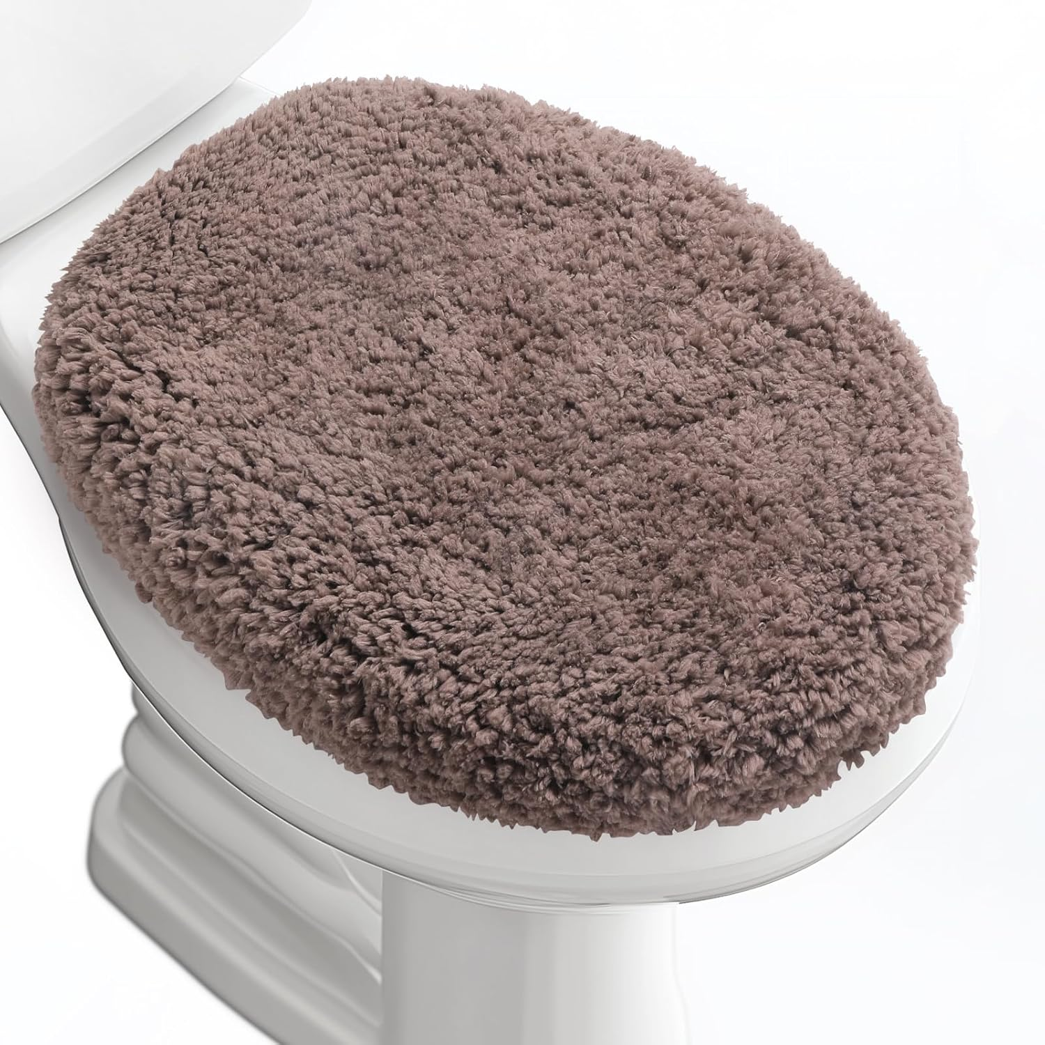 Luxury Soft Microfiber Toilet Lid Cover Machine Washable Solid Toilet Seat Cover 17.5