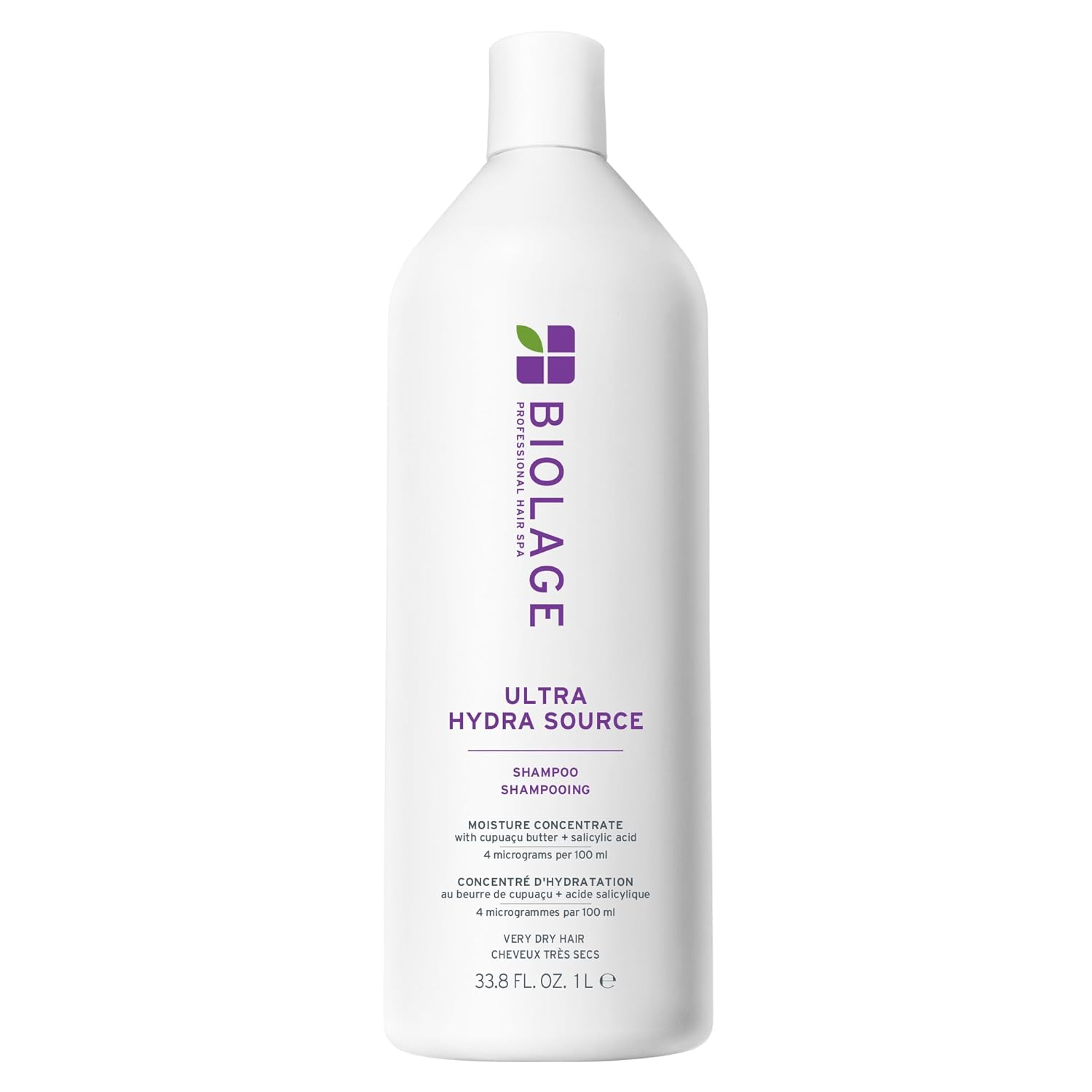 Biolage Ultra Hydra Source Shampoo - Deeply Moisturizes Very Dry Hair, for Thick, Coarse Hair, Infused with Micro-Dosed with Cupuaçu Butter & Salicylic Acid, Packaging May Vary