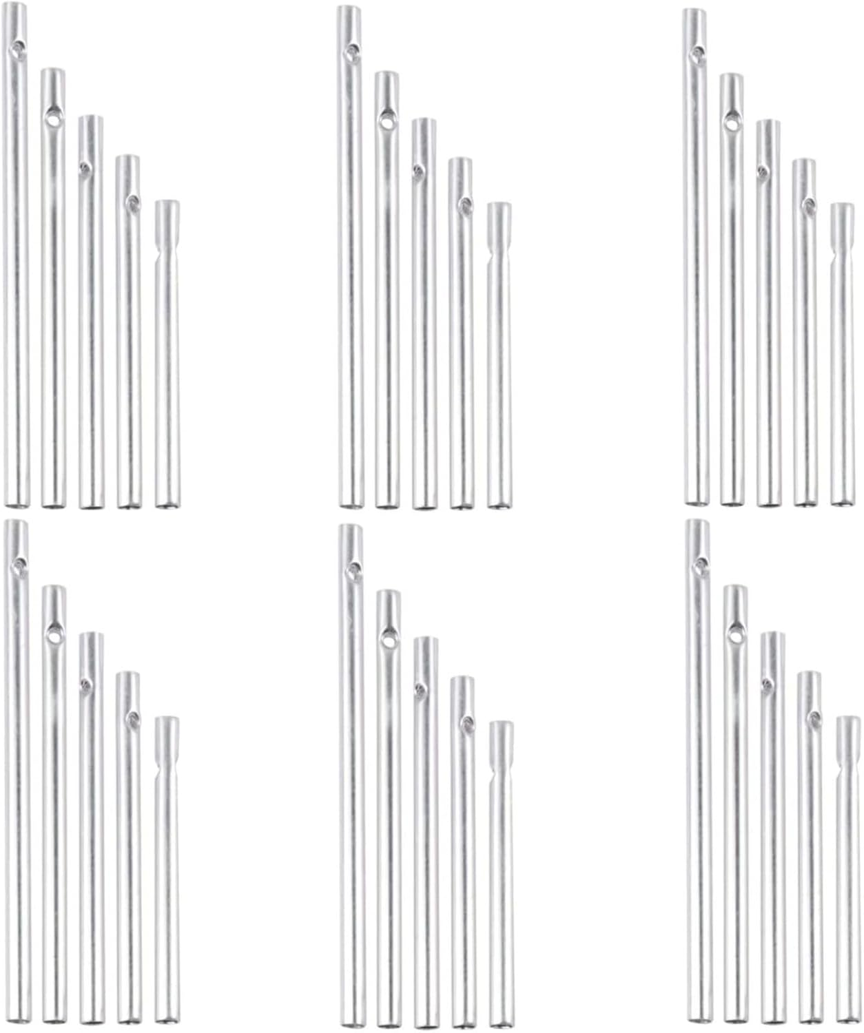 Wind Chime Tubes 30Pcs Wind Chime Kit Wind Chime Parts for DIY Home Garden Outdoor Hanging Decorations 5 Different Length (Wind Chime)