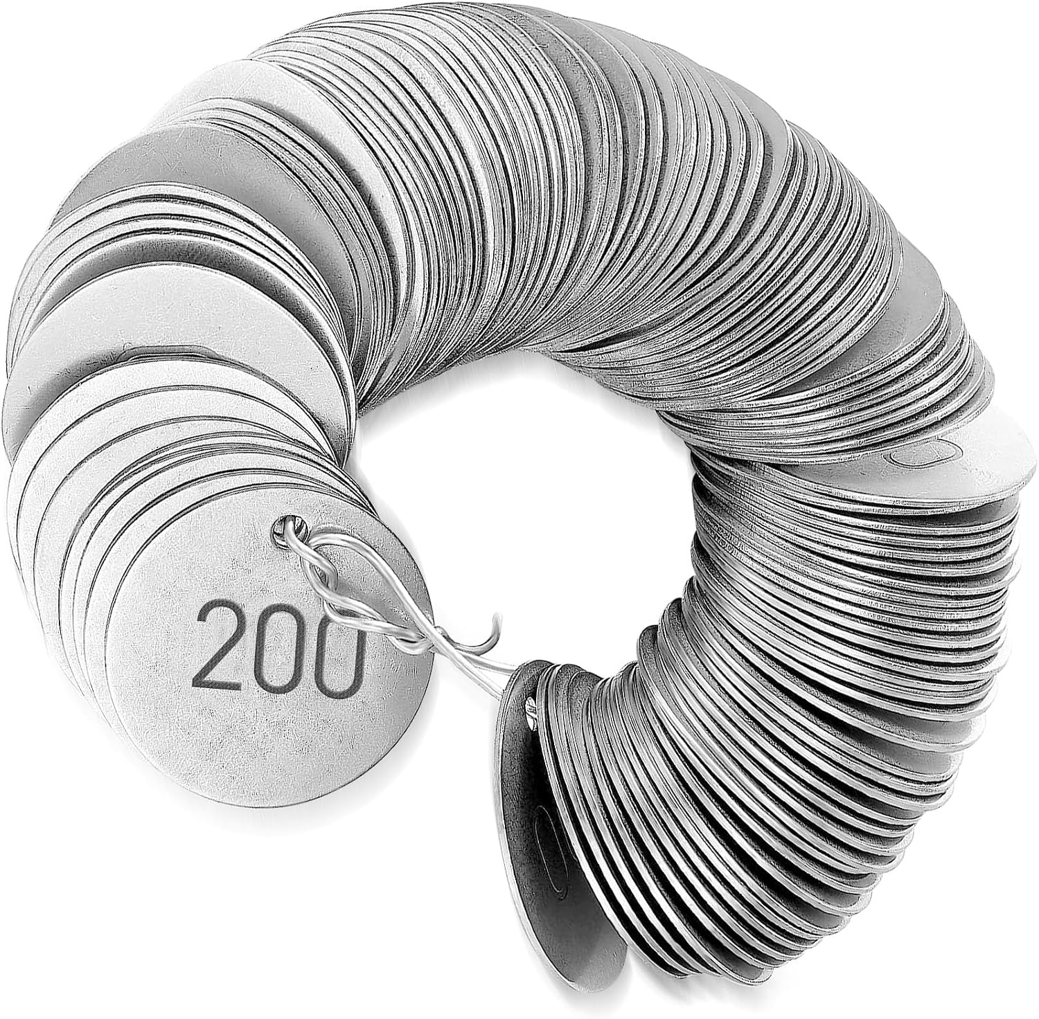 200Pcs round Number Tag Small Circle Metal Tag Number Options 001-200