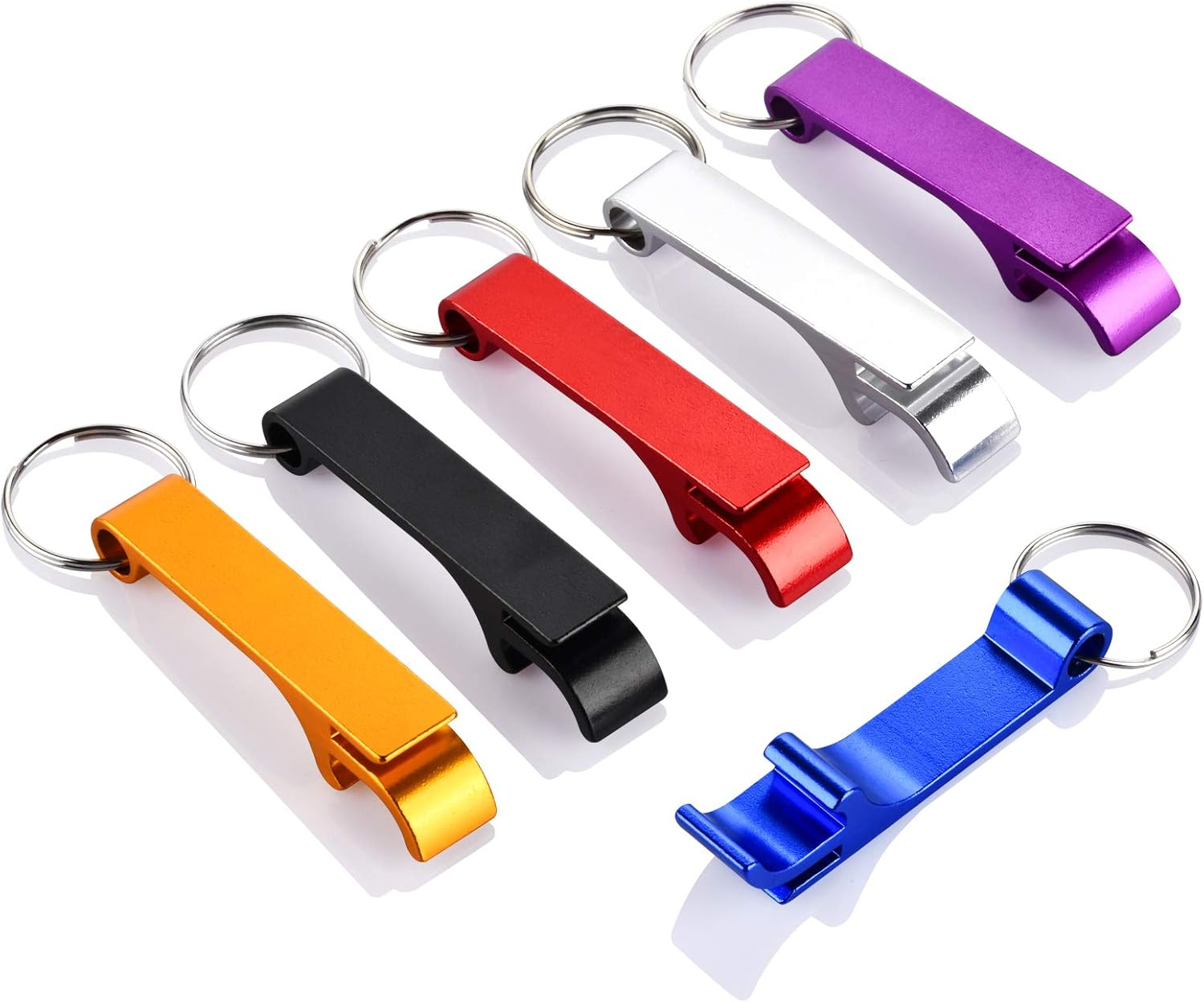 6PCS Colorful  Beer Bottle Openers, Premium Metal Keychain Bottle Opener, Beverage Bottle Opener for Men, Women, Small and Practical, Easy to Carry, Open the Lids of Beer Bottle Easily