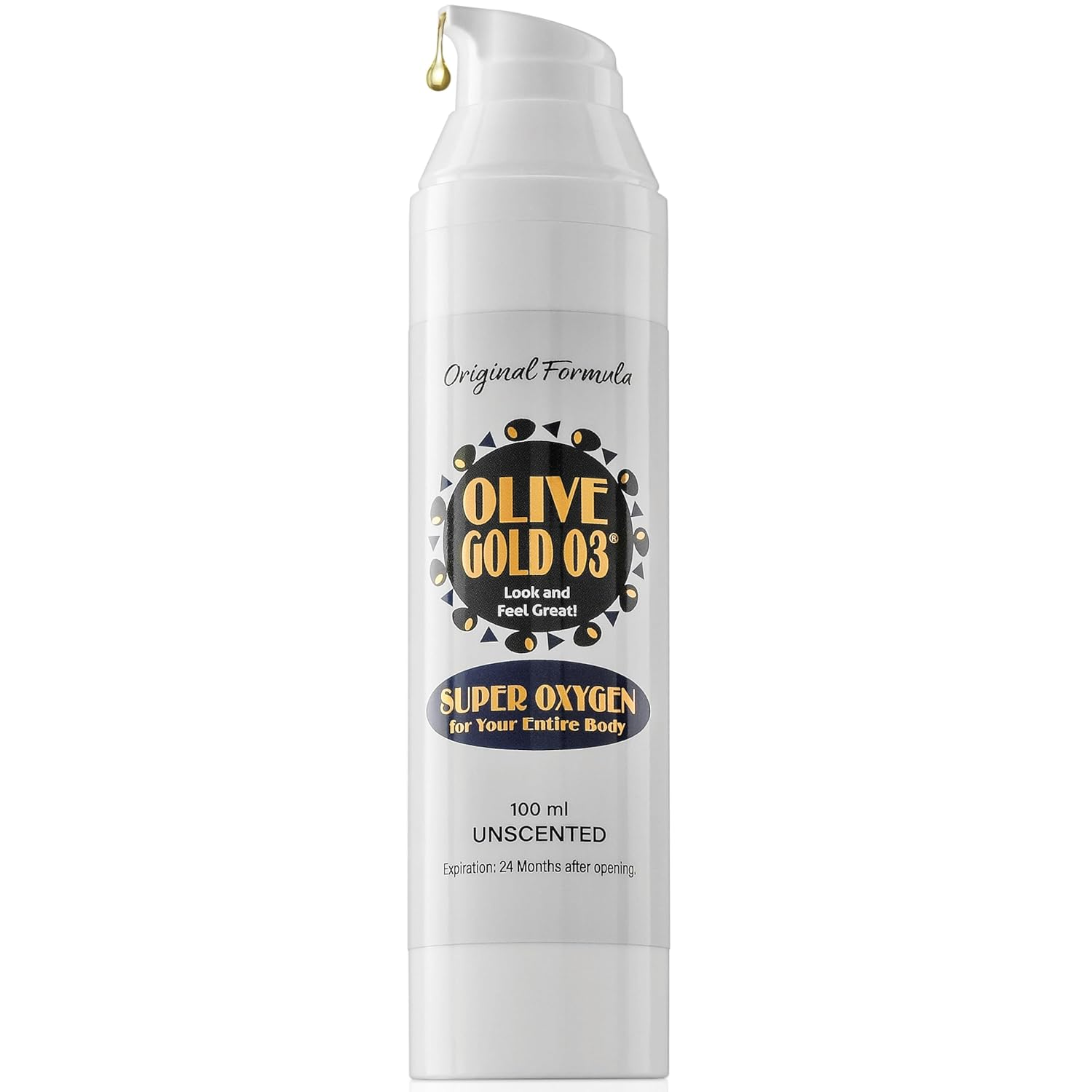 Olive Gold O3 Skin Care Lotion – Ozonated Olive Oil Moisturizer for Face & Body, Natural Hydration & Anti-Aging Support (4Oz)
