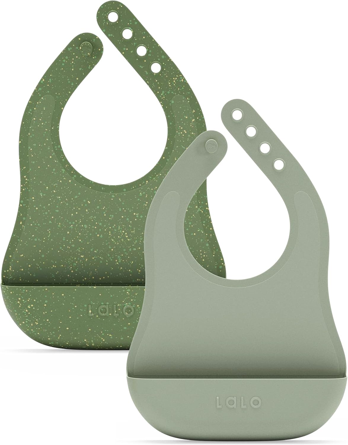 the Bib - Waterproof, Non-Toxic Silicone Baby Bib with Adjustable Neck Band & Silicone Food Pouch Catcher, Set of 2
