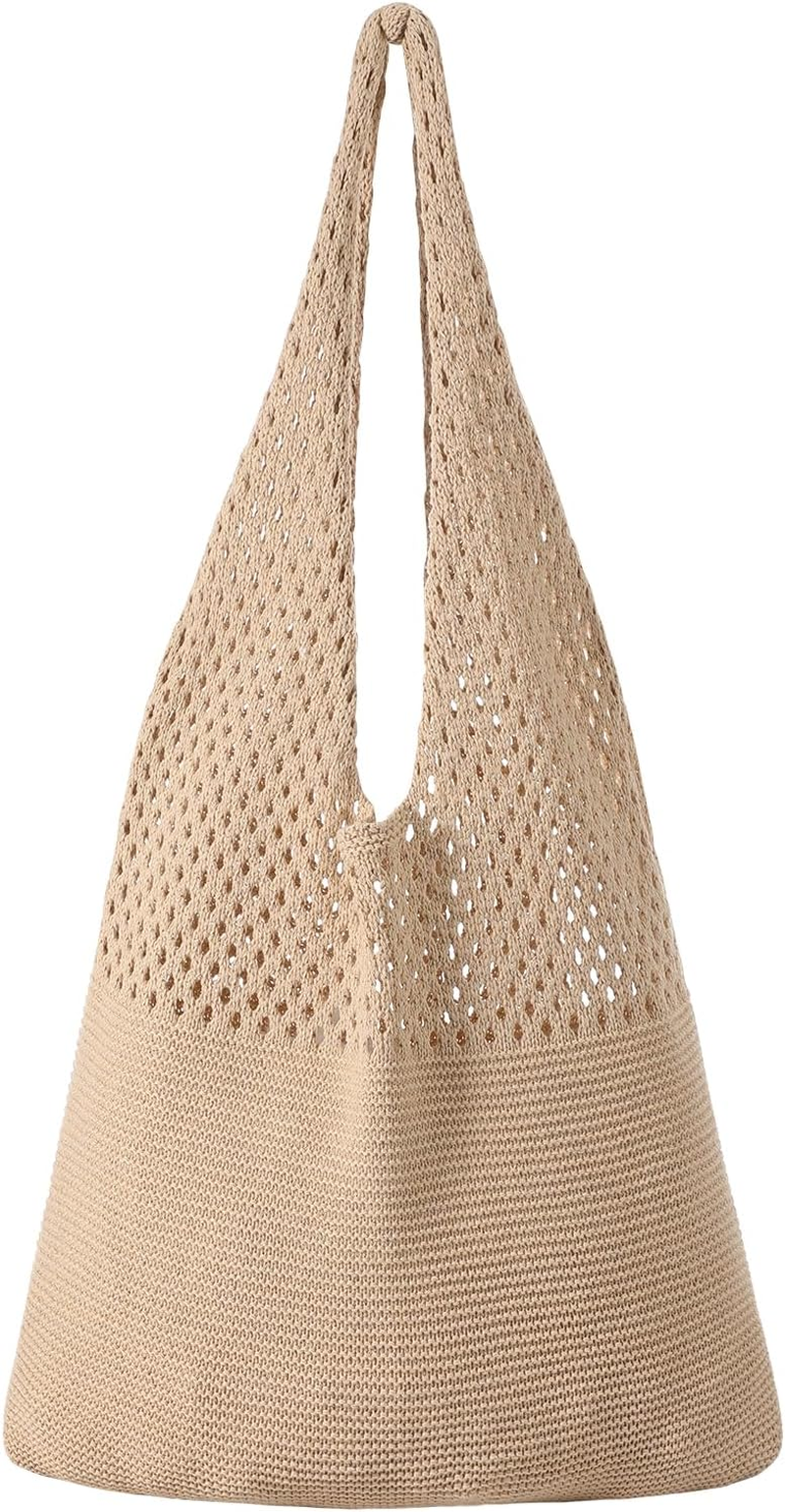 Stylish Crochet Mesh Beach Tote Bag – Boho Summer Vacation Shoulder Bag for Women