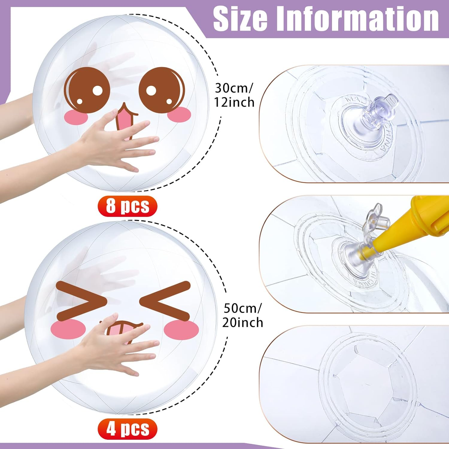 12 Pieces Inflatable Clear Beach Ball Inflatable Clear Balloons Transparent S... - Picture 5 of 14