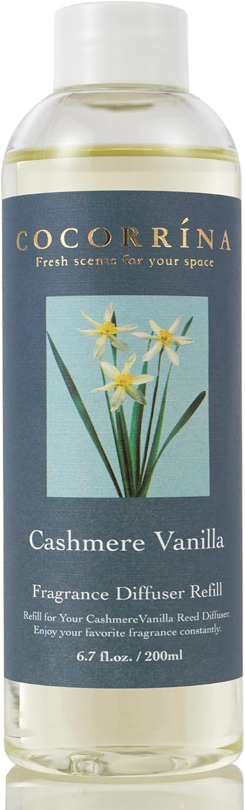 Reed Diffuser Refill - Cashmere Vanilla 6.7 Oz. Scented Oil for Reed Diffuser Home Fragrance for Bedroom, Bathroom Home Decor