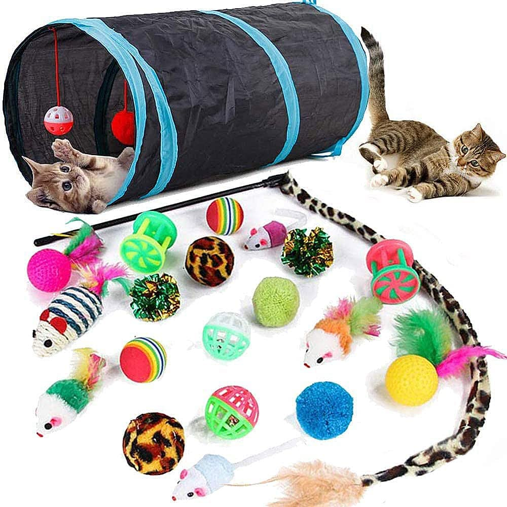 12 Stück Katzenbälle Mit Feder – Buntes, Interaktives Spielzeug Für Drinnen & Draußen | Trainiert Den Jagdinstinkt Deiner Katze