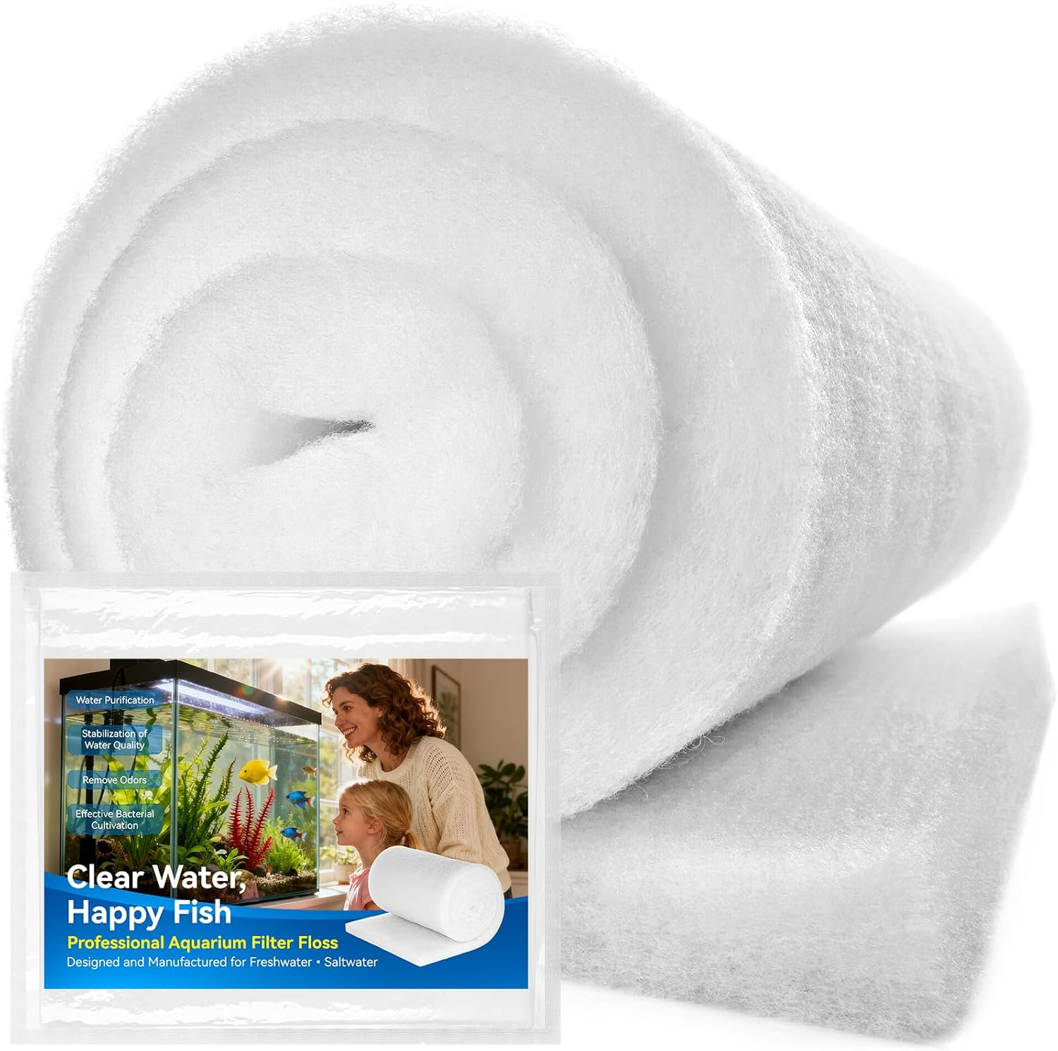 Aquarium Filter Floss Pad - Mechanical & Polishing Polyester Media for F