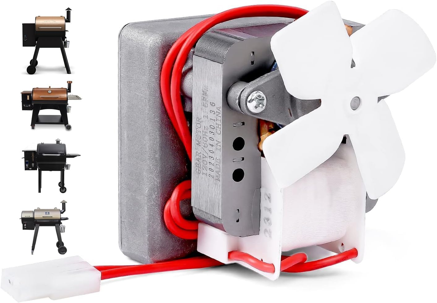 Upgraded 2.0 RPM Auger Motor Replacement Parts for Traeger, Pit Boss Wood Pellet Grills & Camp Chef Smokers, Oklahoma Joe'S & Cuisinart Woodcreek Pellet Grill, Barbecue Auger Motor, 120V 60Hz 2 Pole