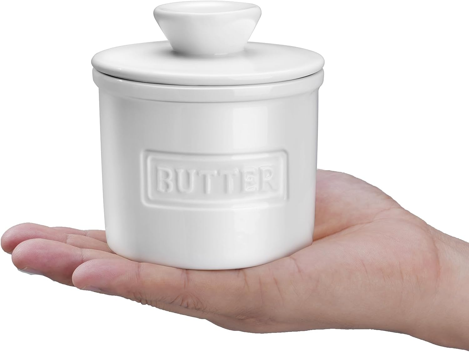 ADIVEE Butter Crock with Spreader, Porcelain French Butter Keeper with Water ... - Picture 5 of 13