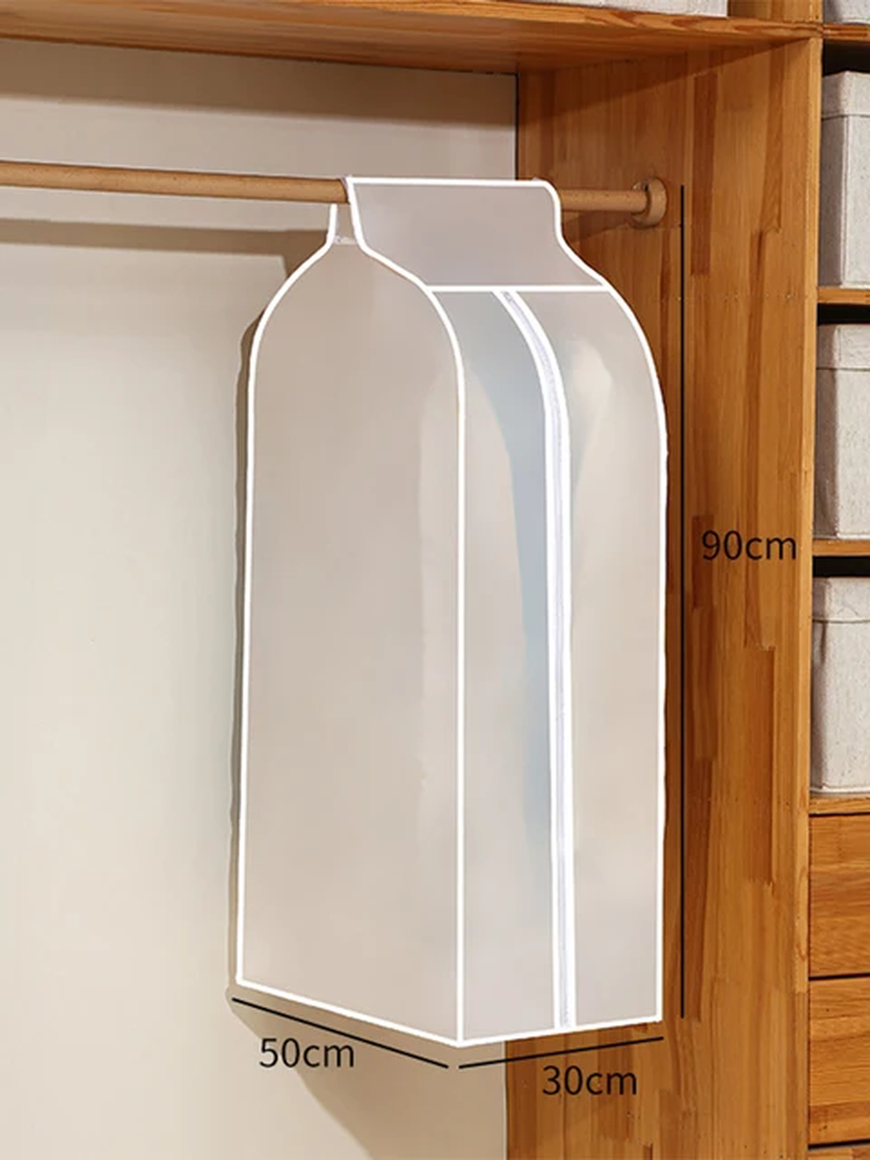 Clothing Dust Cover Transparent Dress Clothes Garment Dust Cover Hanging Organizer Waterproof Dustproof Clothes Wardrobe Storage