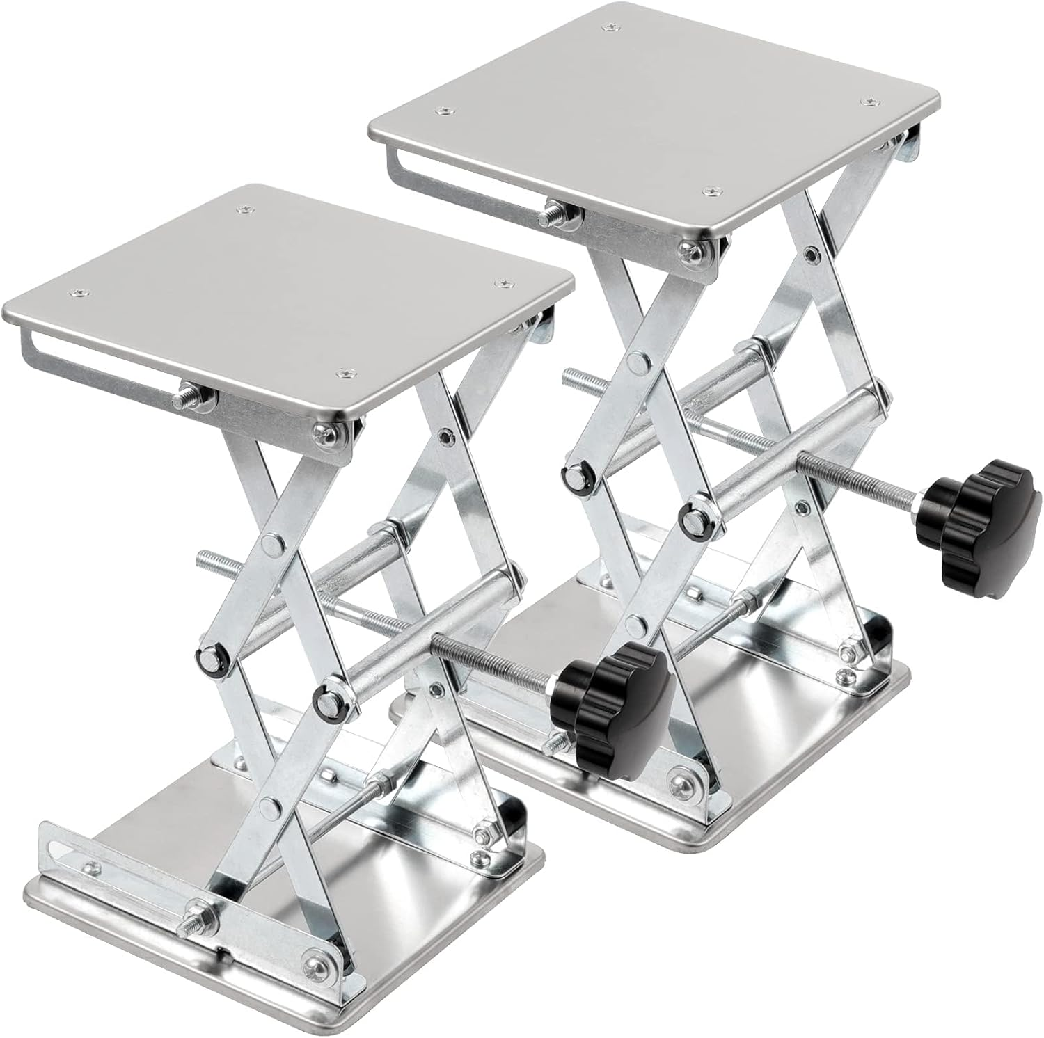 2 Pack 8 X 8 Inch Lab Scissor Jack, Stainless Steel Lab Lift Stand Table, Lab Jack Lift Platform, Expandable from 80Mm to 270Mm