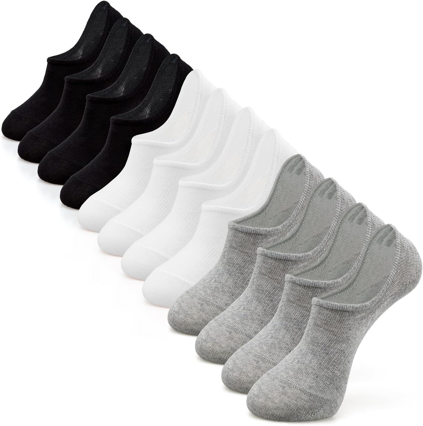 IDEGG Women & Men No Show Low Cut Anti‑Slip Casual Sports Running Socks | Women & Men Invisible Line Ankle Short Athletic Socks with Heel Grips Prevents Slipping, Sleek Hidden Fit inside Shoes