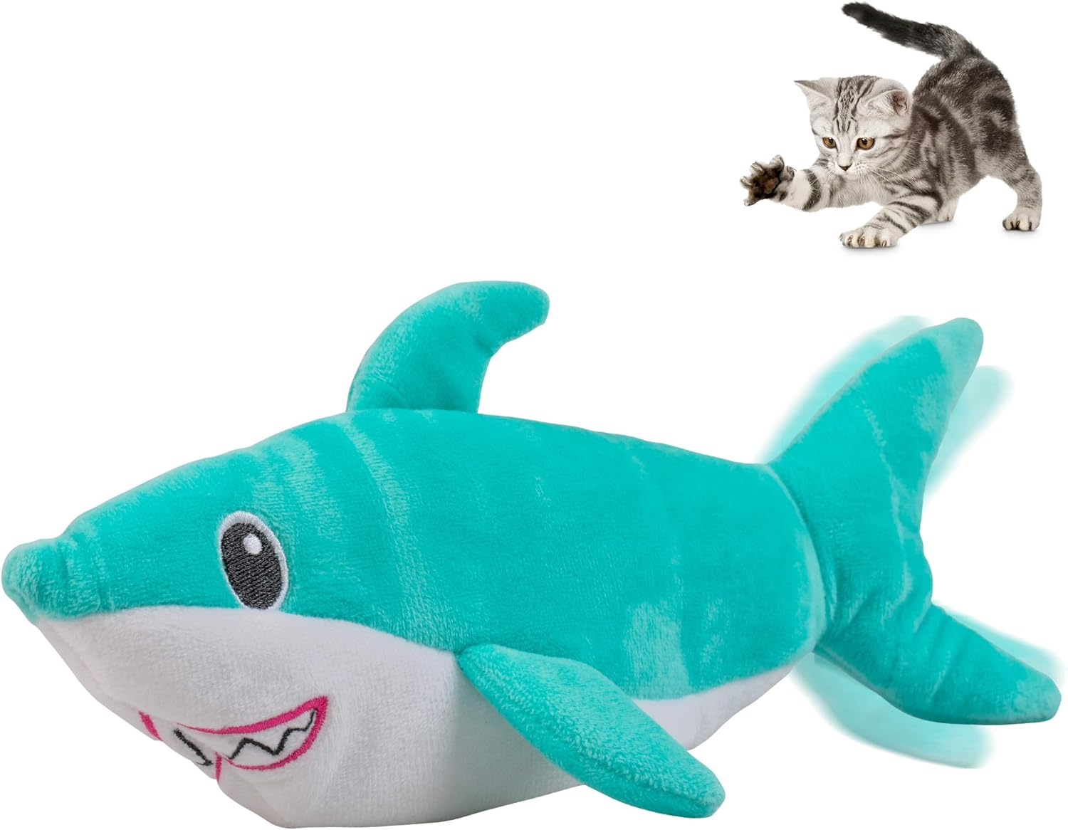 Pet Craft Supply Wiggle Pickle and Shimmy Shark Flipper Flopper Interactive 