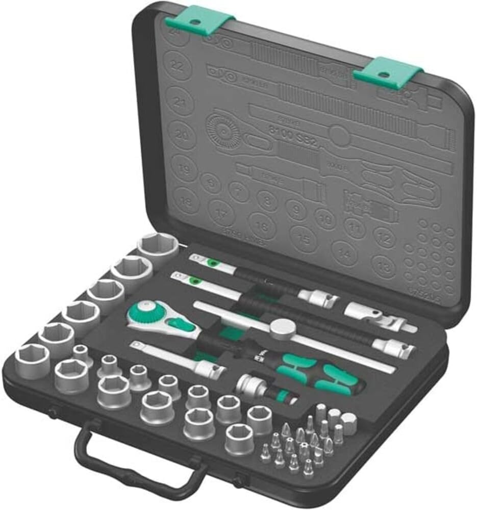 8100 SB 2 Zyklop 3/8" Metric Ratchet Set, 43-Pieces
