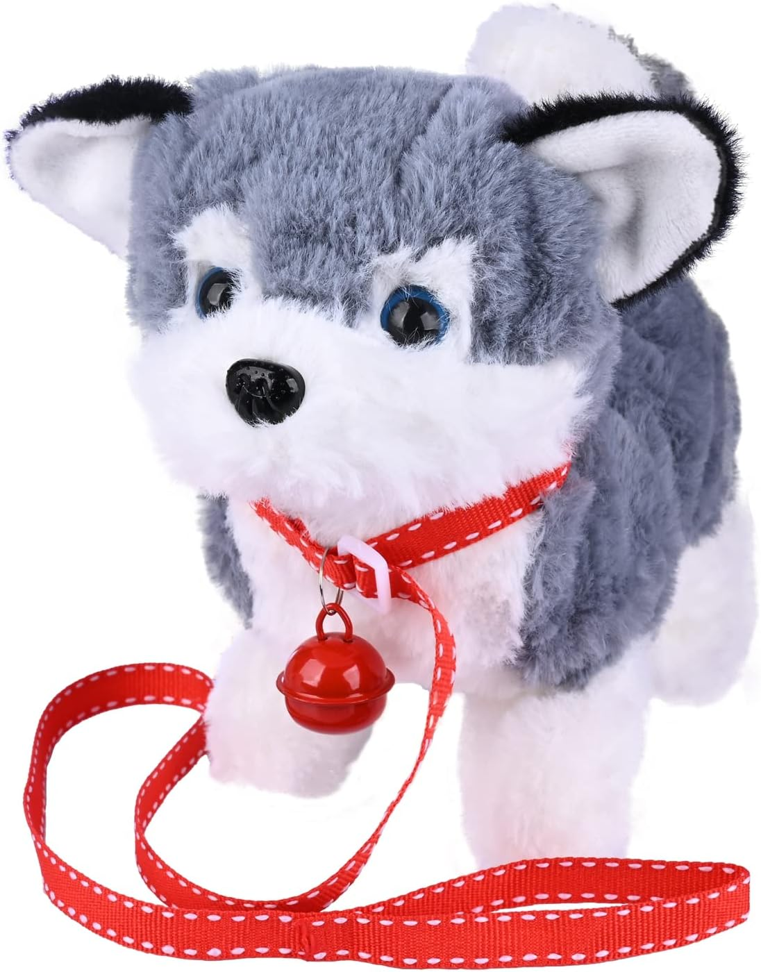 Plush Alaska Toy Puppy Electronic Interactive Pet Dog - Walking, Barking, Tail Wagging, Stretching Companion Animal for Kids (Alaska Dog)
