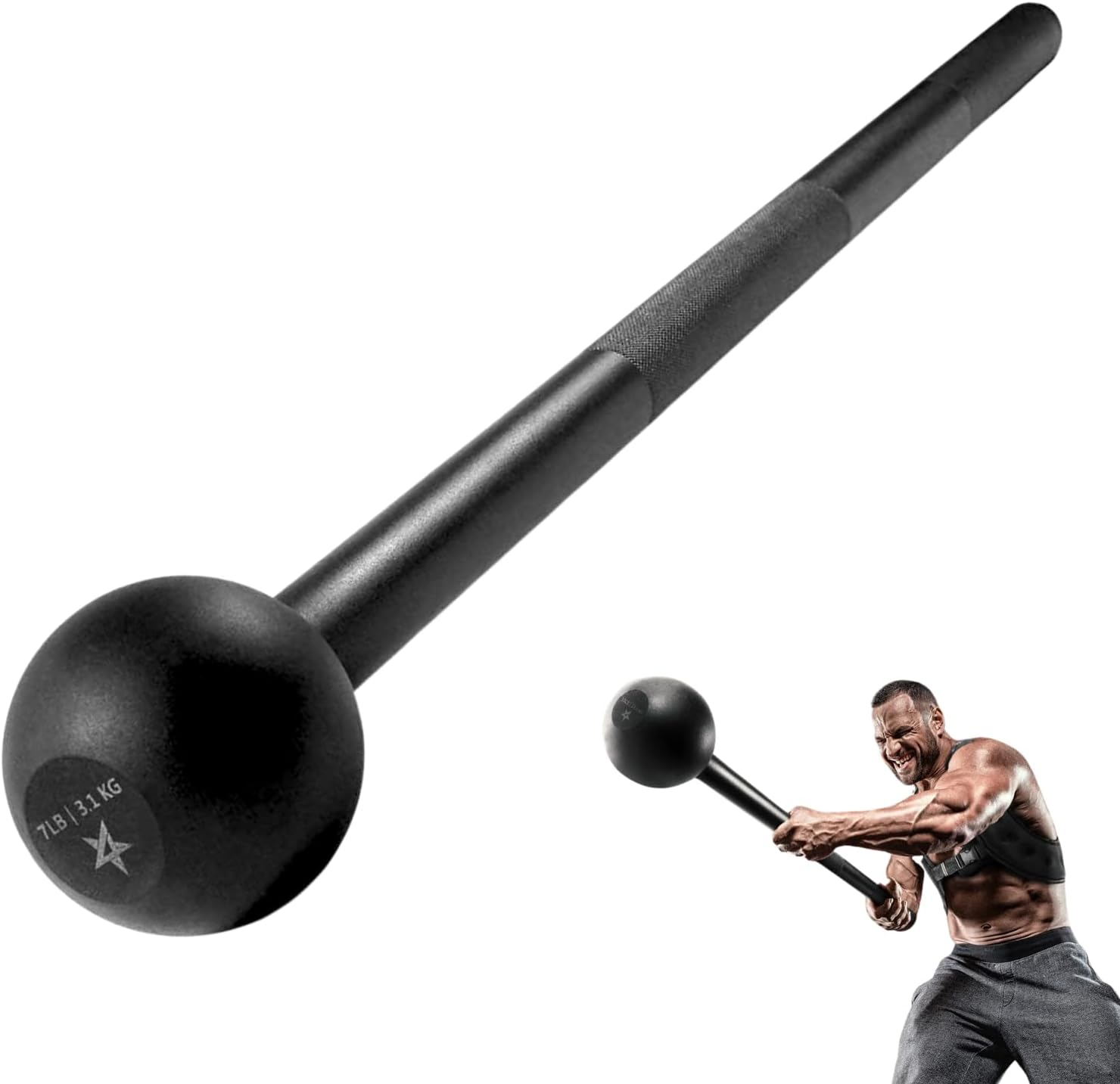 Yes4All Steel Mace Bell for Comprehensive Strength Training - Supports Full Body, Muscle Development, Shoulder, Grip, and Forearm Workouts - Available in 5, 7, 10, 15, 20, 25, and 30 LB for Both Men and Women